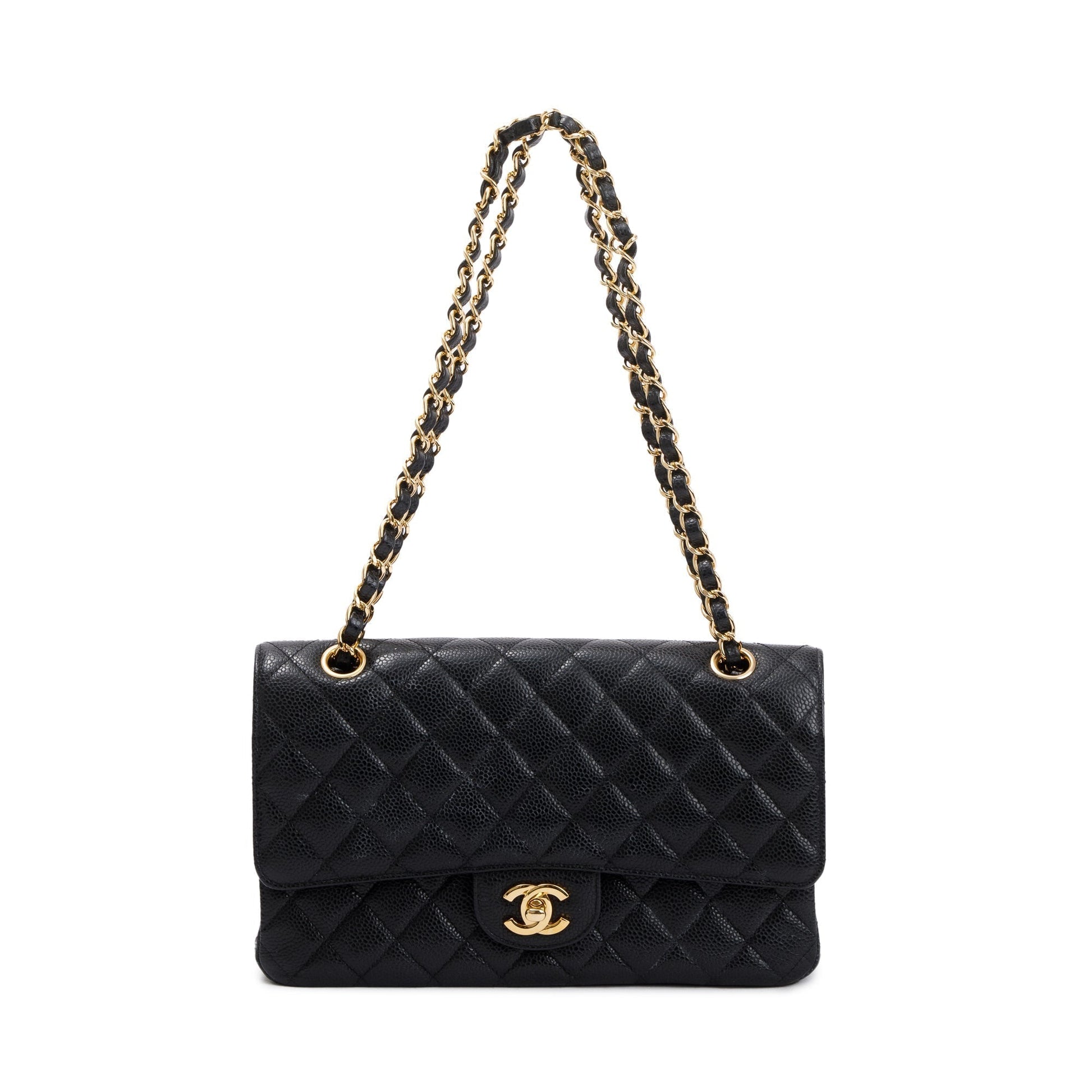 Chanel Caviar Classic Double Flap Leather Black Travel Bag 3