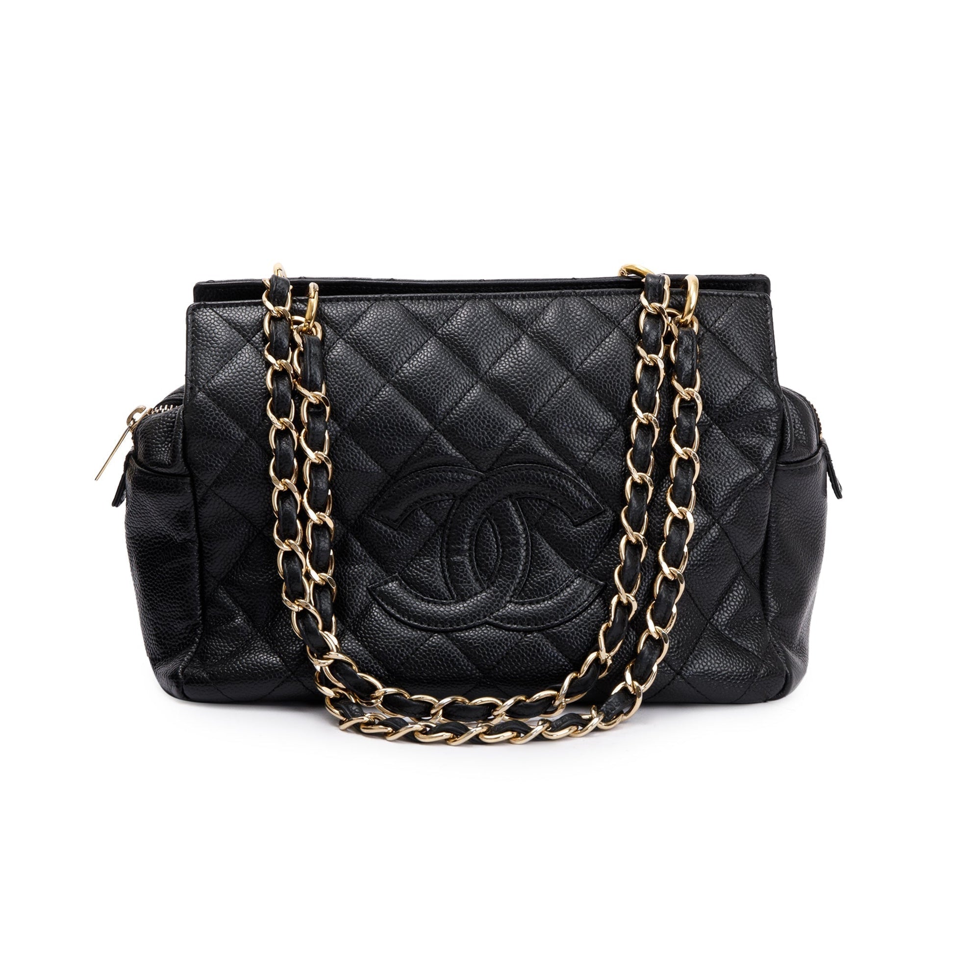 Chanel Caviar Quilted Petit Timeless Leather Black Travel Bag