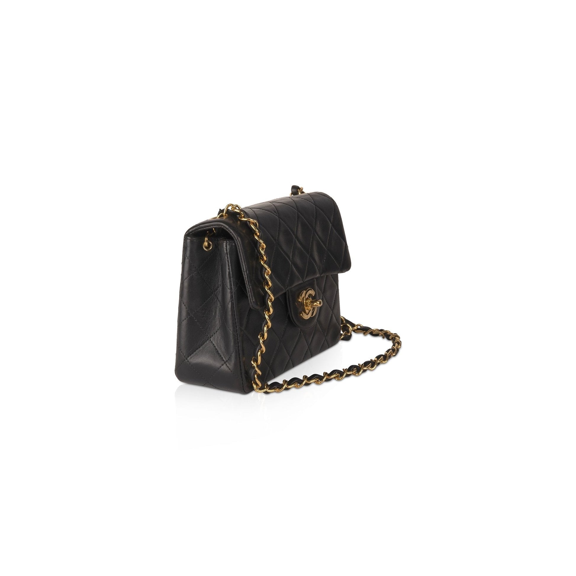 Chanel Classic Square Flap Black Travel Bag