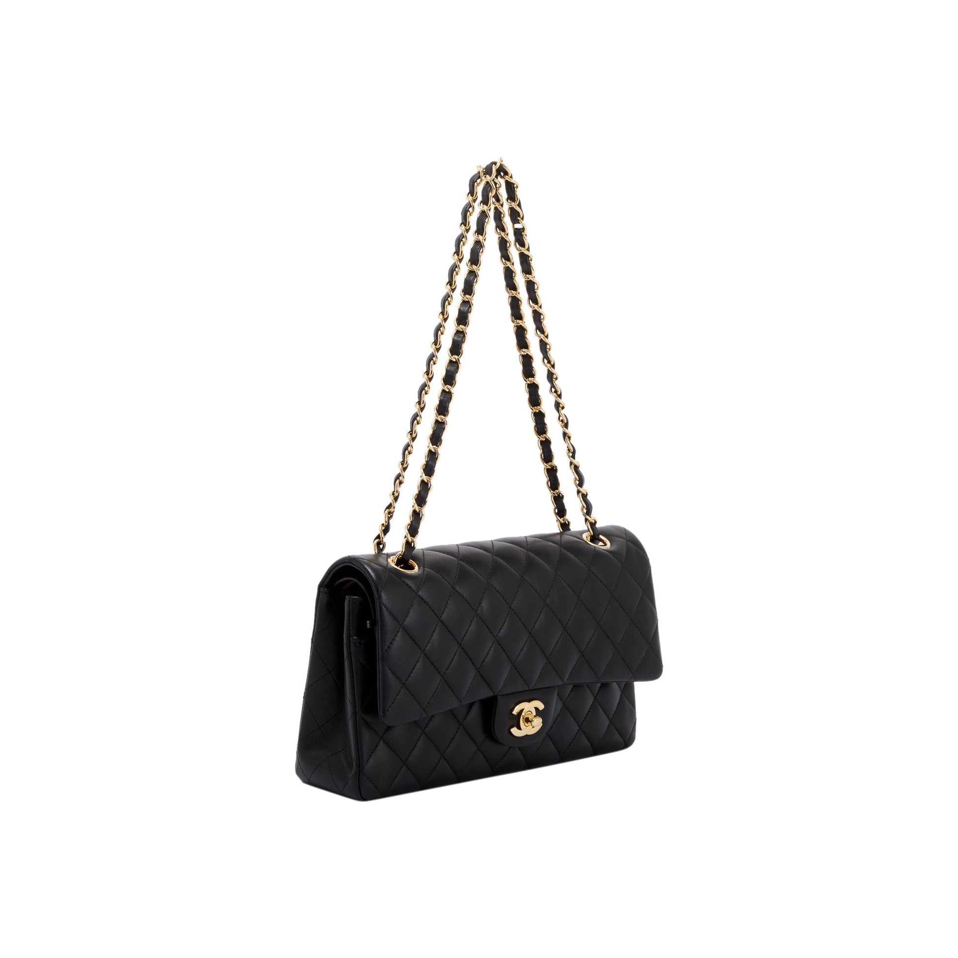 Chanel Classic Double Flap Lambskin Black Travel Bag 5