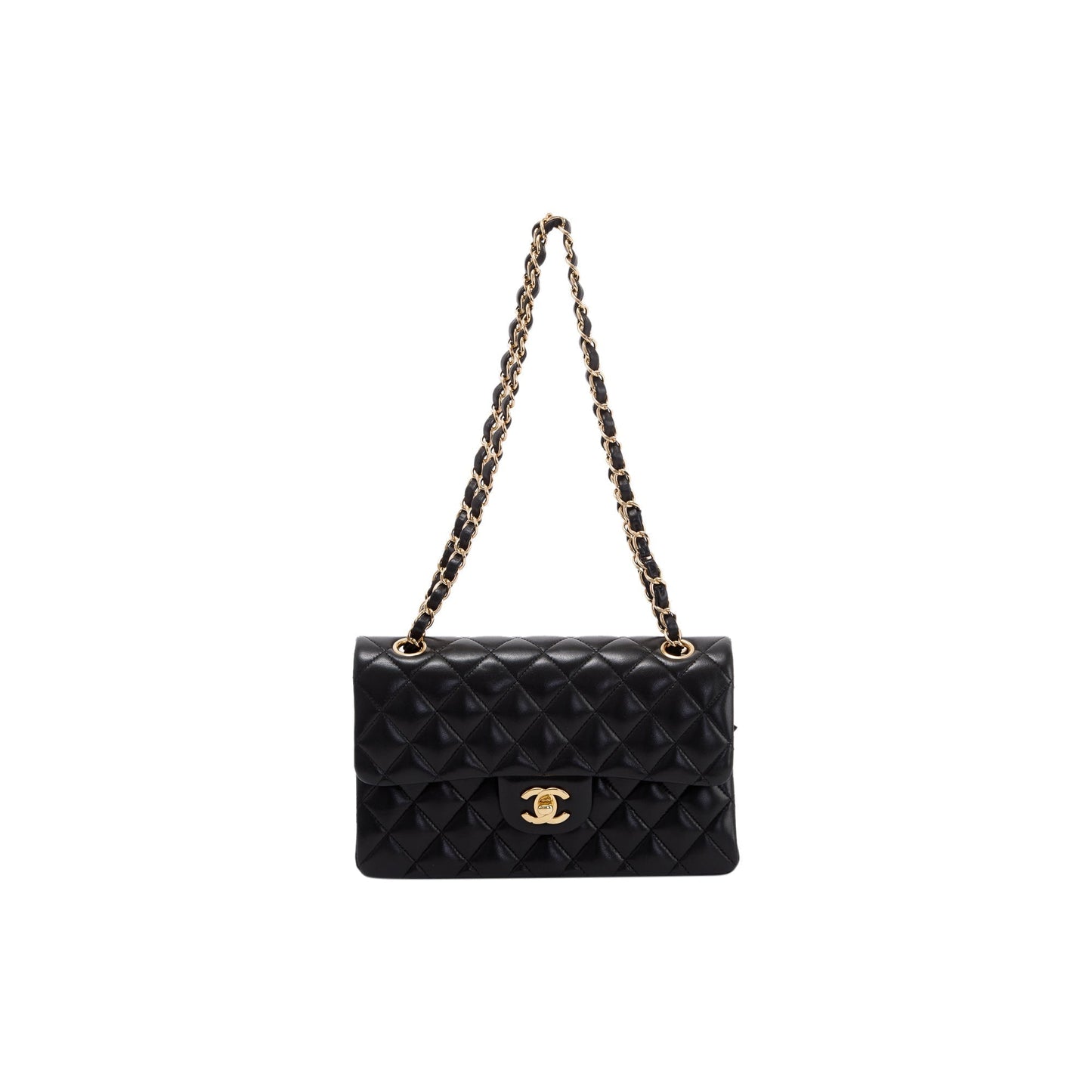 Chanel Classic Double Flap Lambskin Black Travel Bag 4