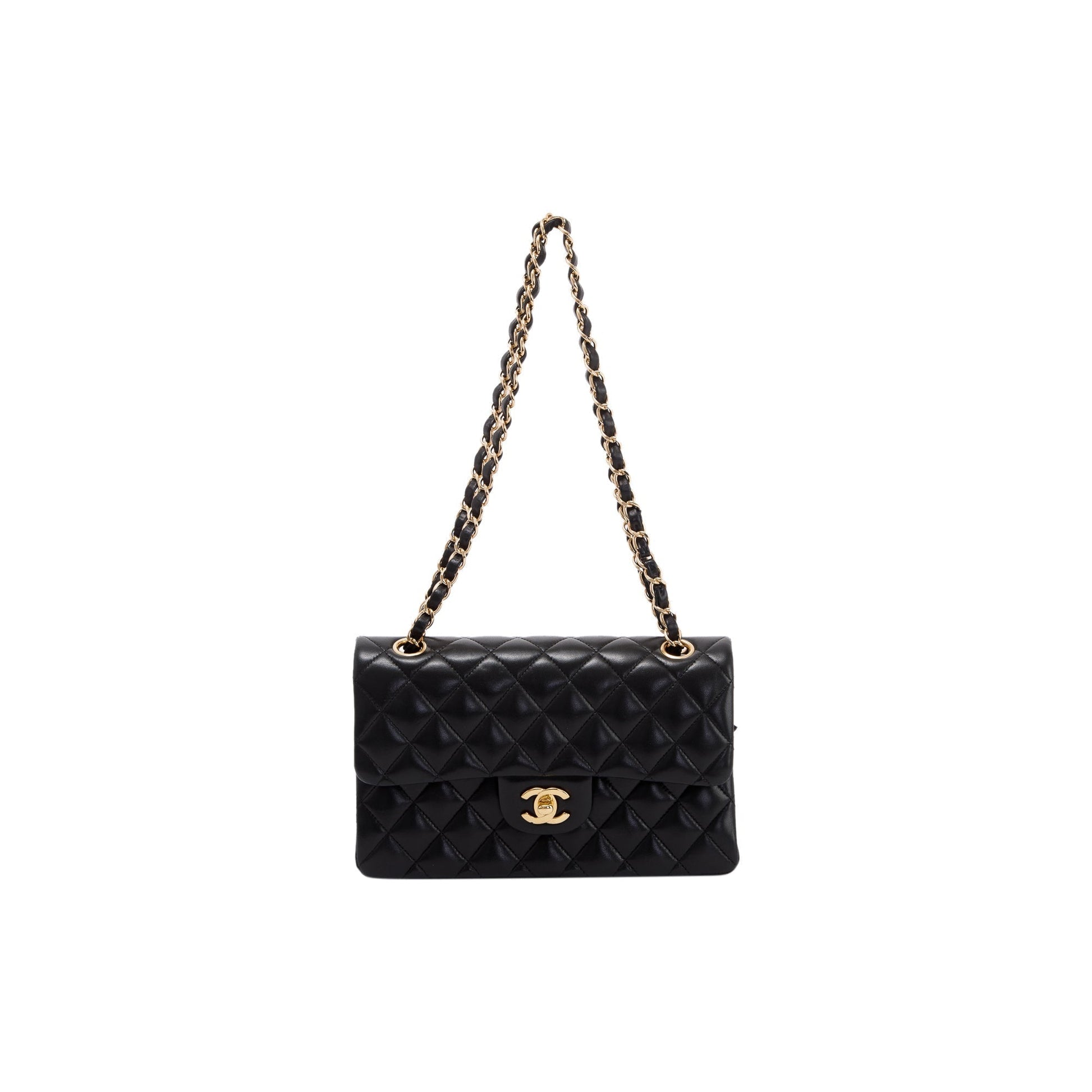Chanel Classic Double Flap Lambskin Black Travel Bag 4