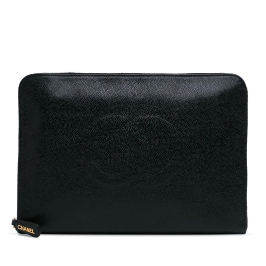Chanel CC Caviar Documents Portfolio SHG-wlh1nQ Clutch Bag