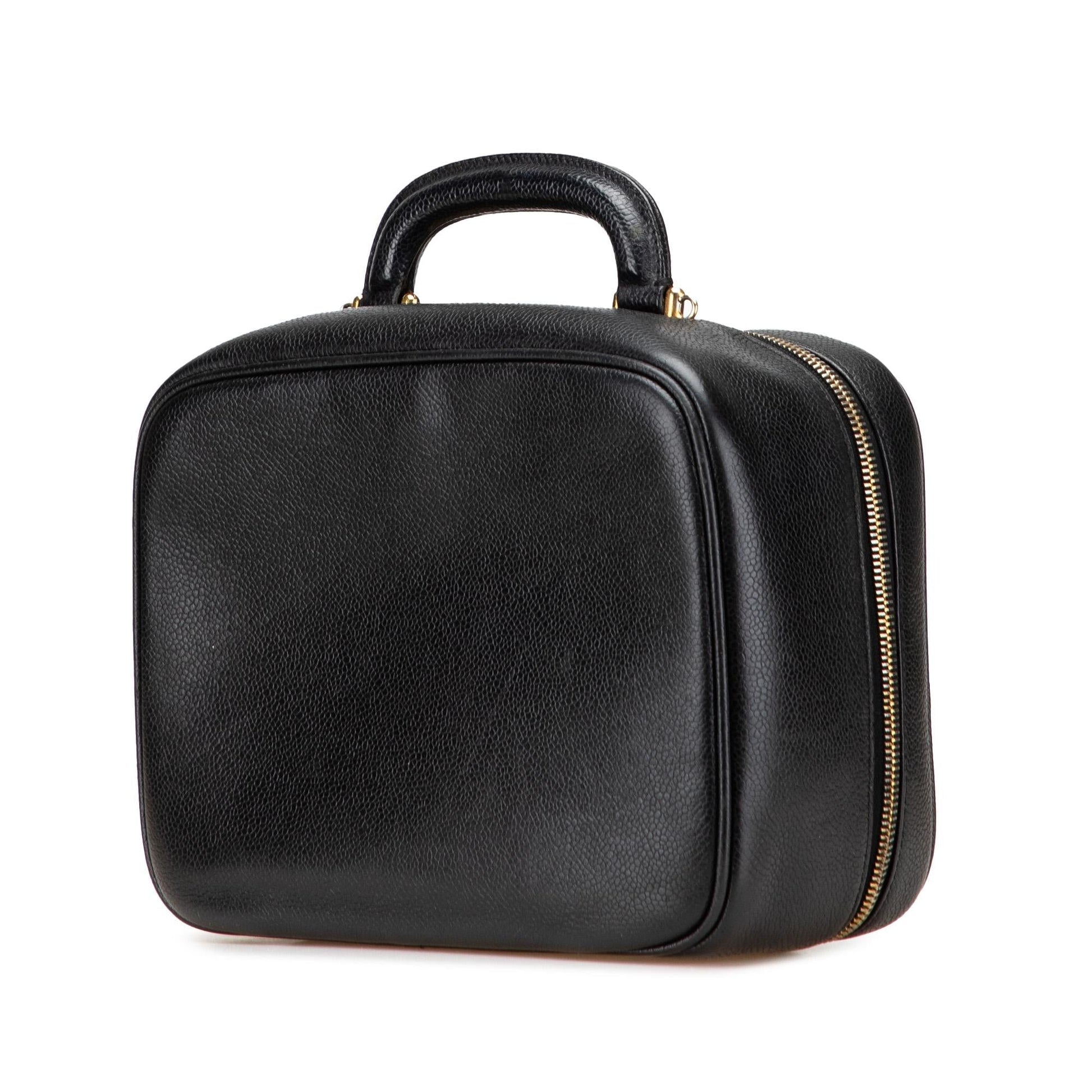 Chanel CC Caviar Vanity Handbag Case 2