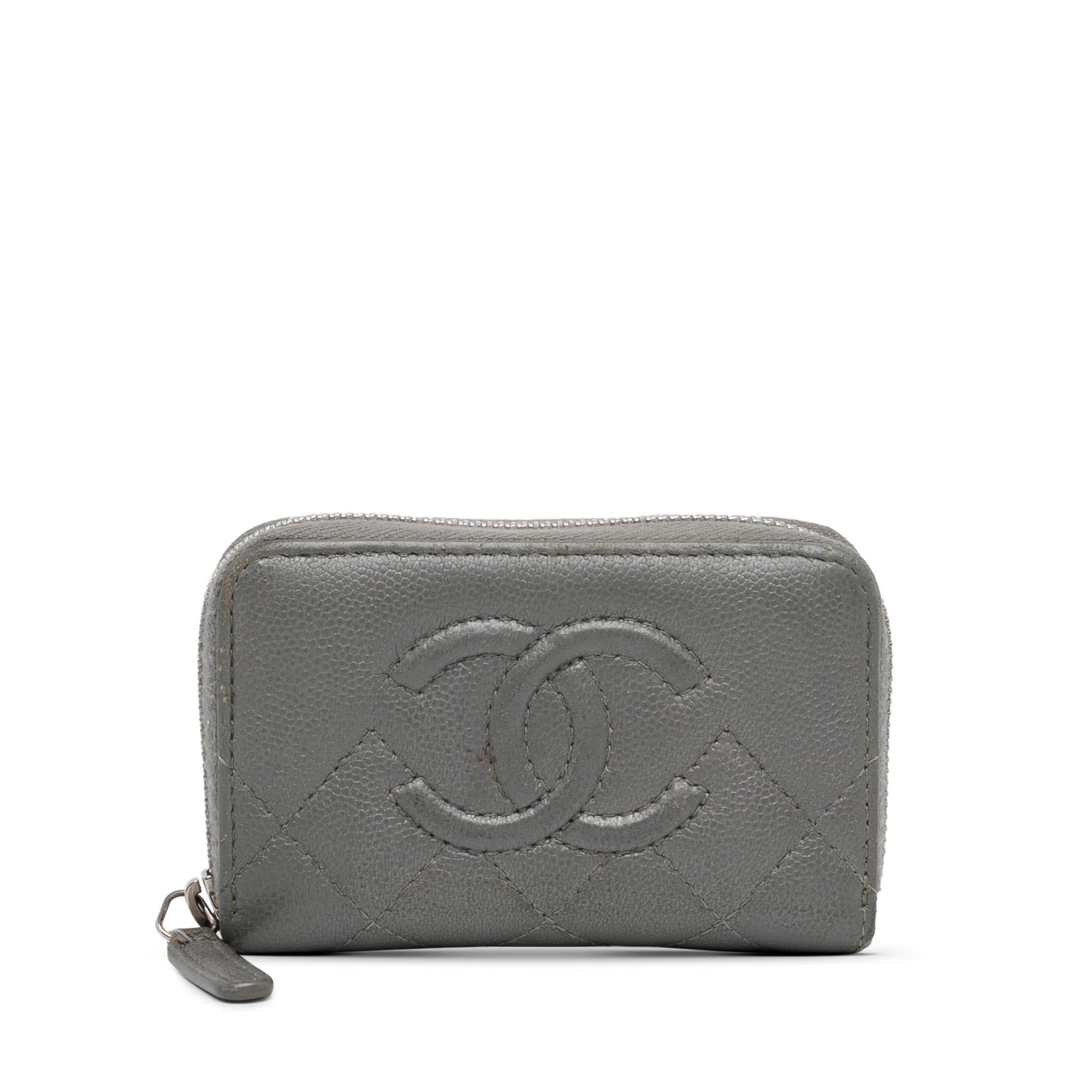 Chanel CC Caviar Zip Coin Handbag Coin Pouch