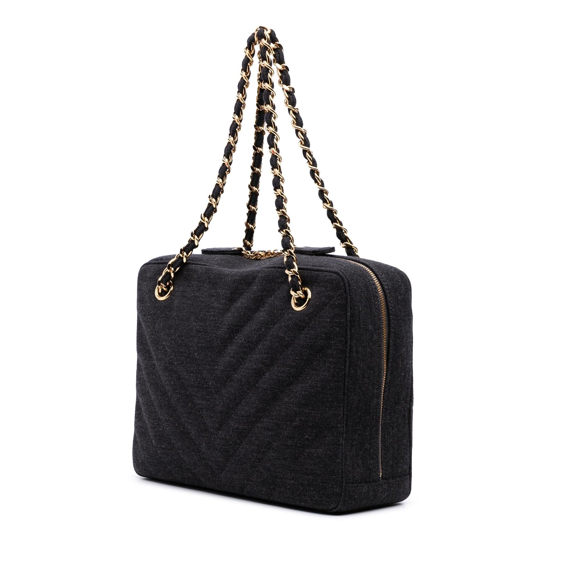 Chanel CC Chevron Jersey Camera Crossbody Bag Bag 1