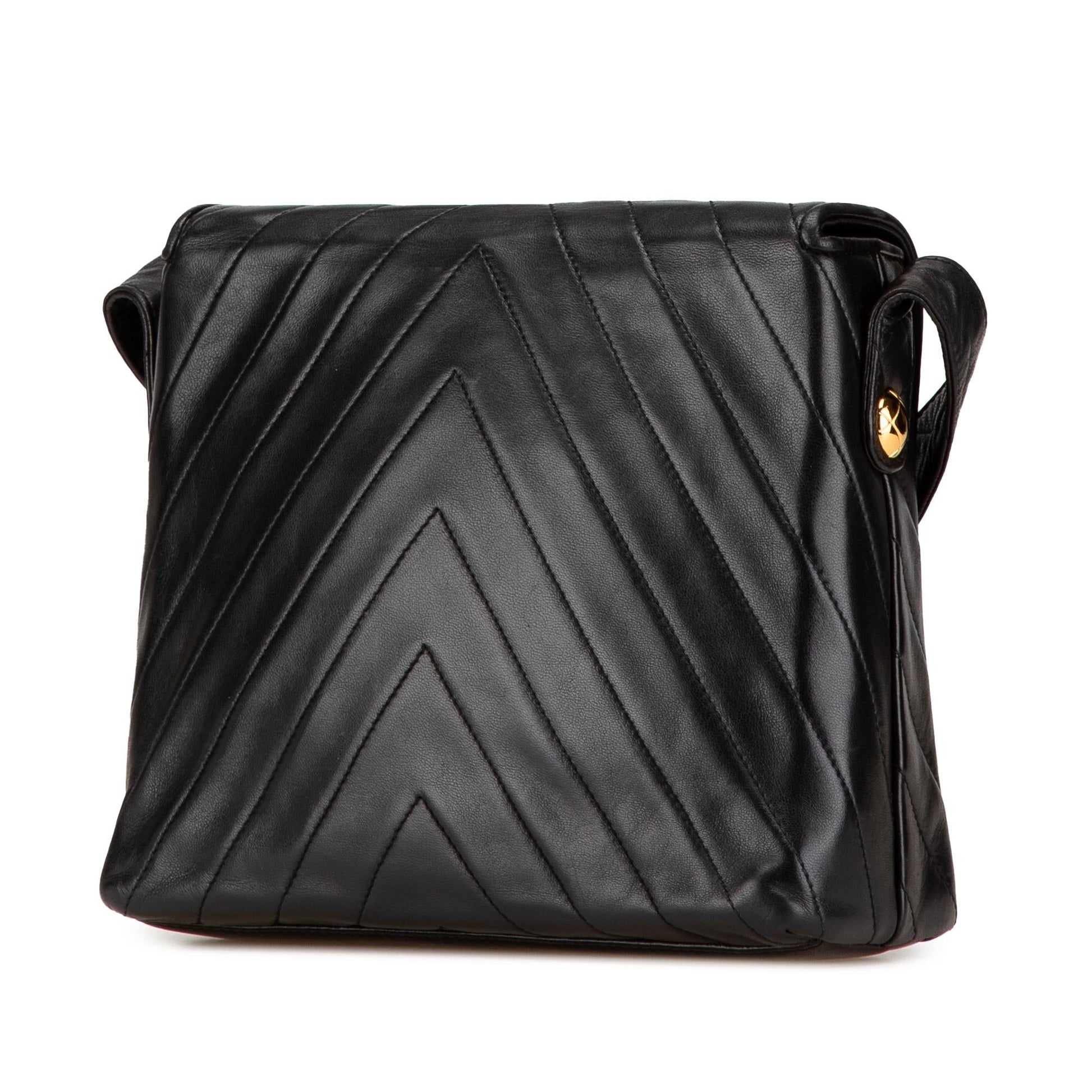 Chanel CC Chevron Lambskin Flap Handbag Lambskin Flap