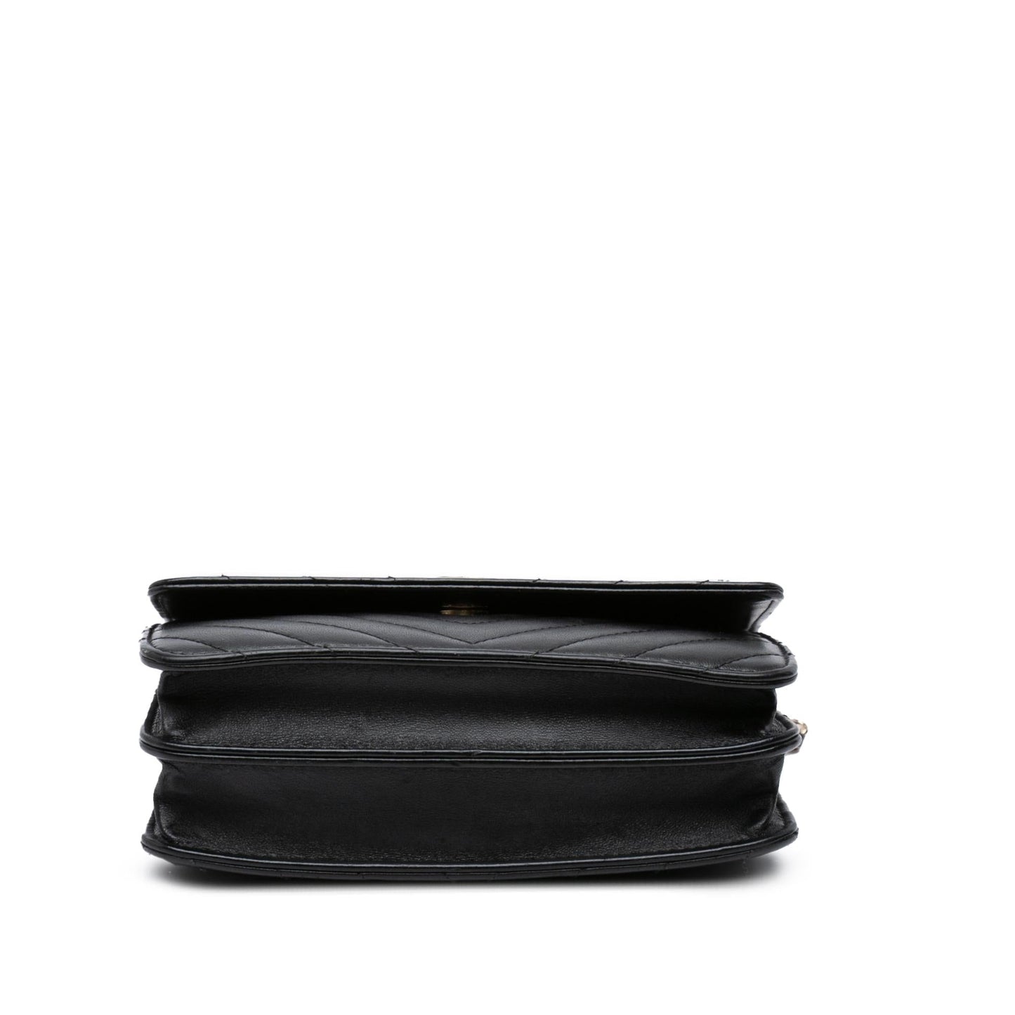 Chanel CC Chevron Lambskin Square On Wallet Case Chain 1