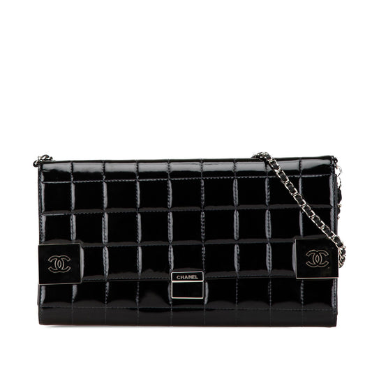 Chanel CC Chocolate Bar Patent on Clutch Bag