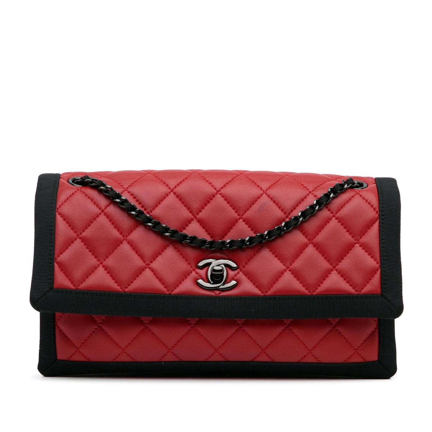 Chanel CC Grossgrain trim Lambskin Flap Shoulder Bag Shoulder Bag