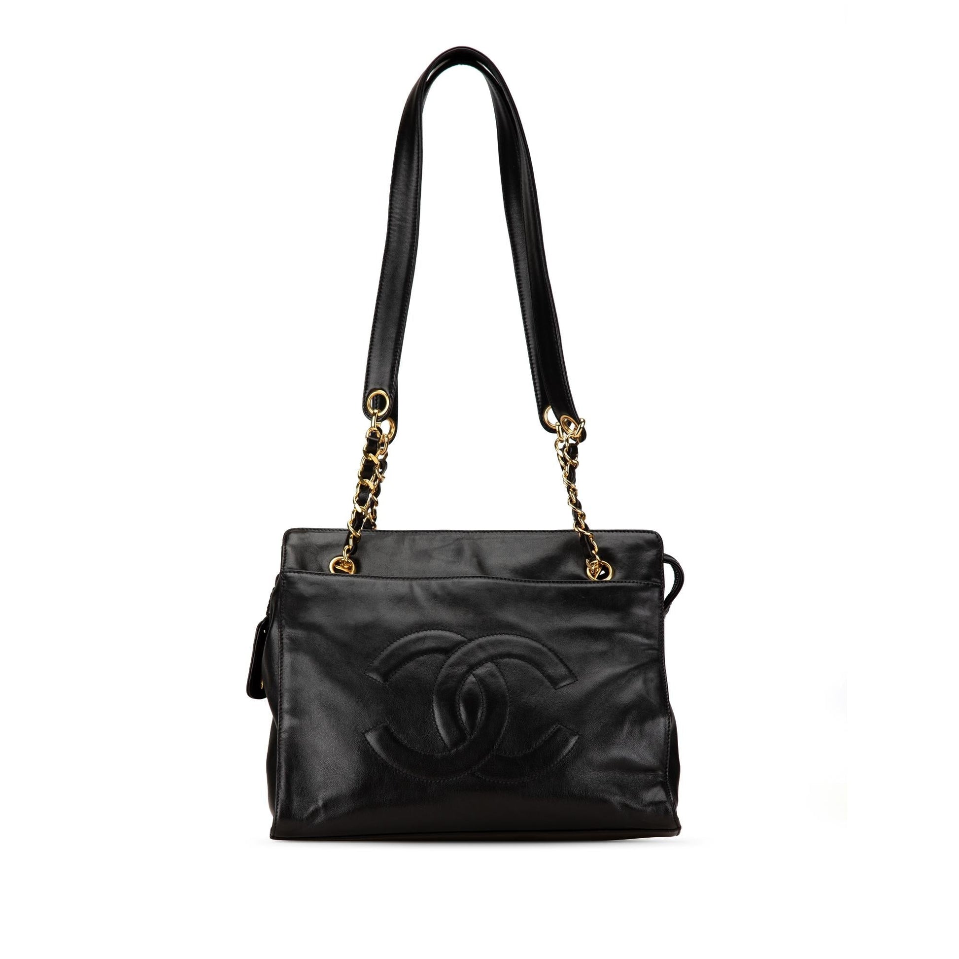 Chanel CC Lambskin Tote Bag Shg Ylxa48