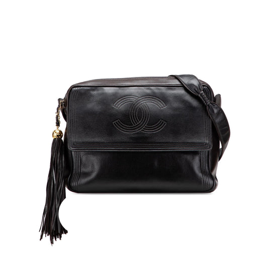 Chanel CC Lambskin Flap Tassel Crossbody Bag