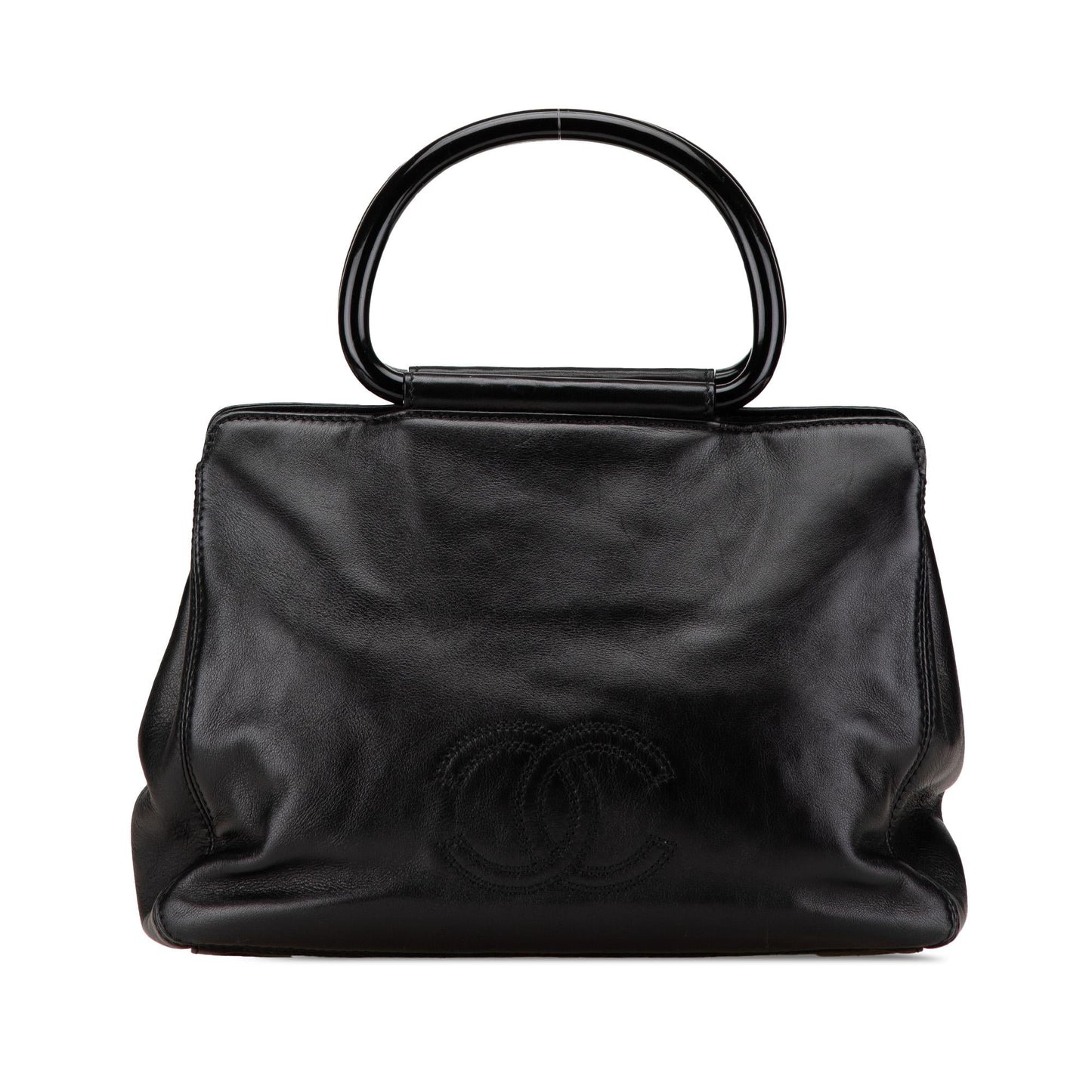 Chanel CC Lambskin Tortoise Handle Tote Bag