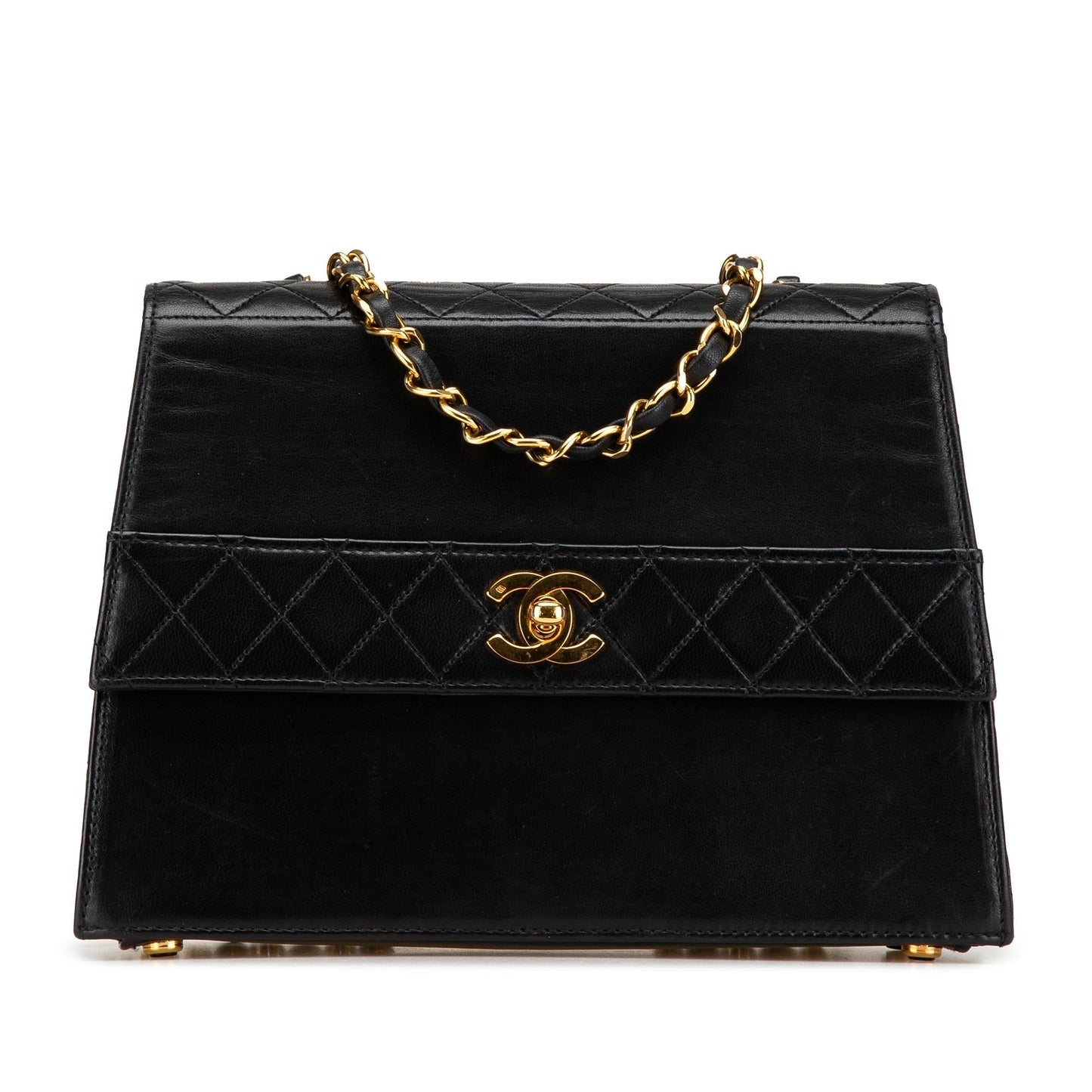 Chanel CC Lambskin Trapezoid Flap Handbag