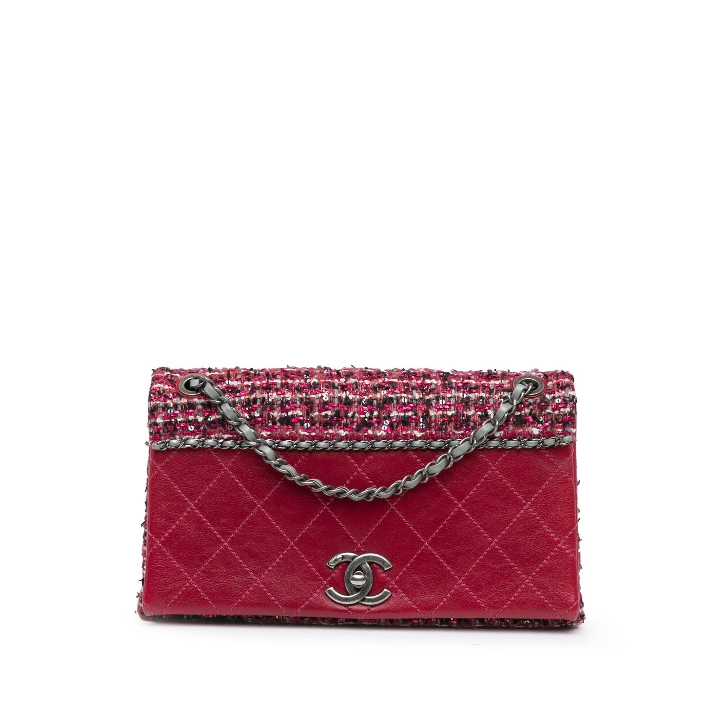 Chanel CC Lambskin Tweed Flap Handbag Tweed Flap
