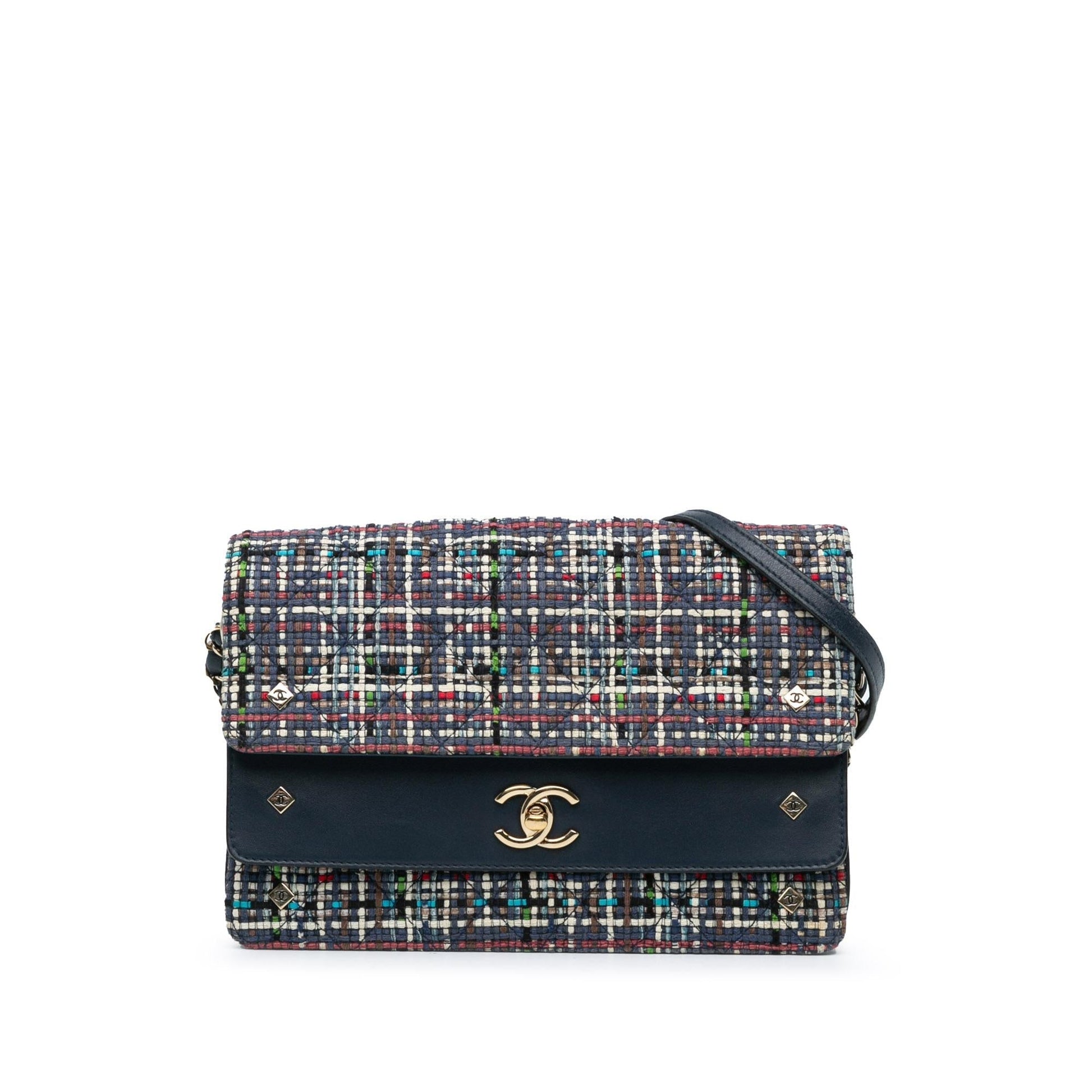 Chanel CC Tweed Double Flap SHG-djHZ7S Multicolor Handbag