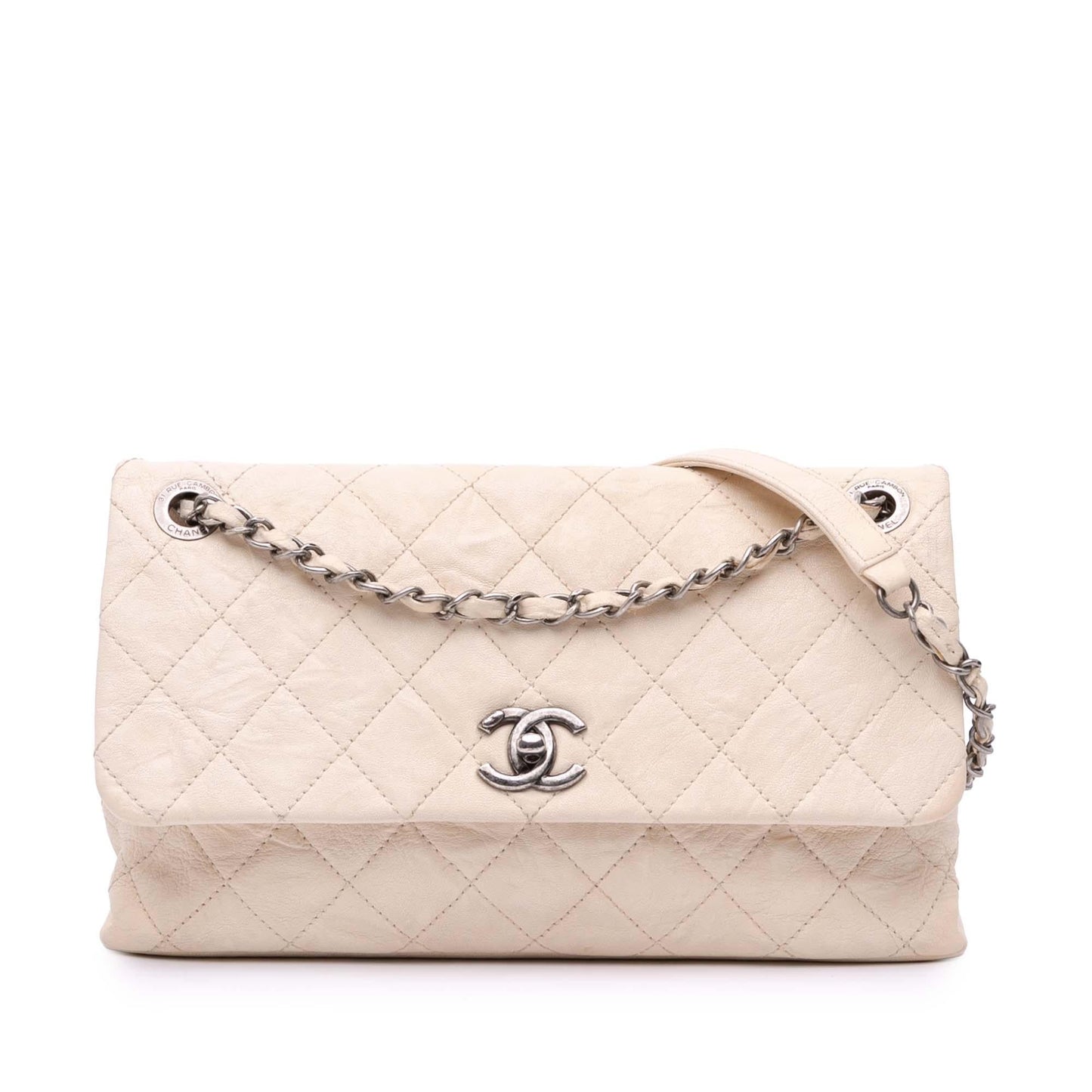 Chanel CC Quilted Aged Calfskin Flap Handbag