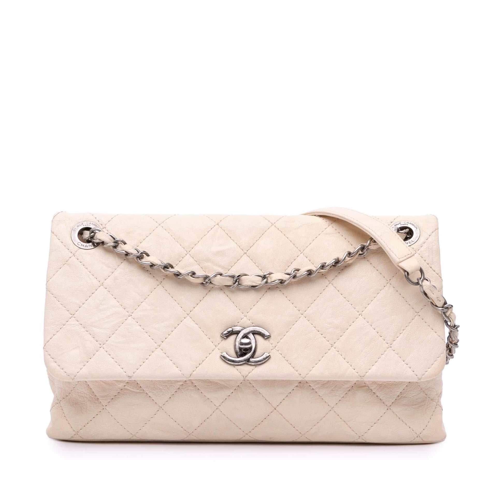 Chanel CC Quilted Aged Calfskin Flap Handbag Flap 1