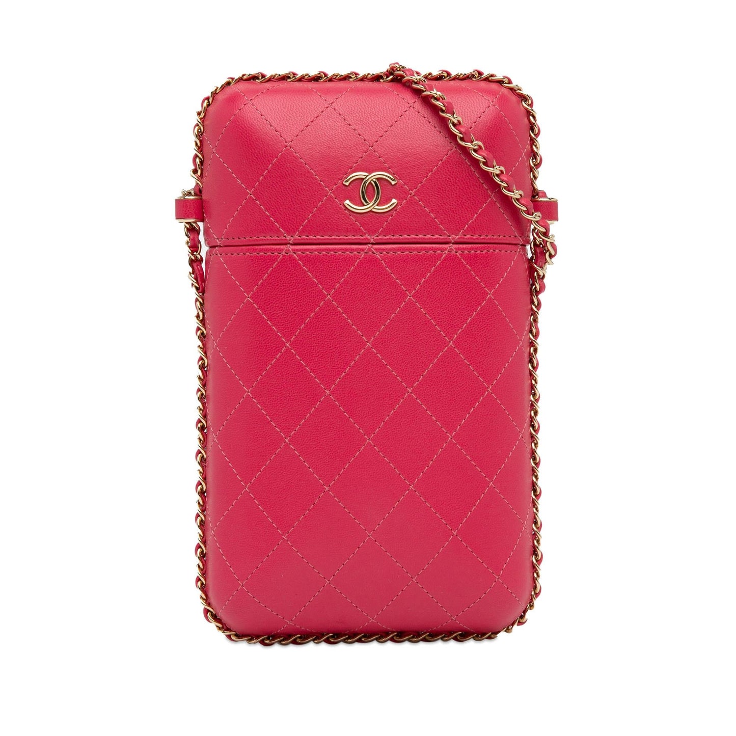 Chanel CC Quilted Calfskin Around Phone Holder Handbag