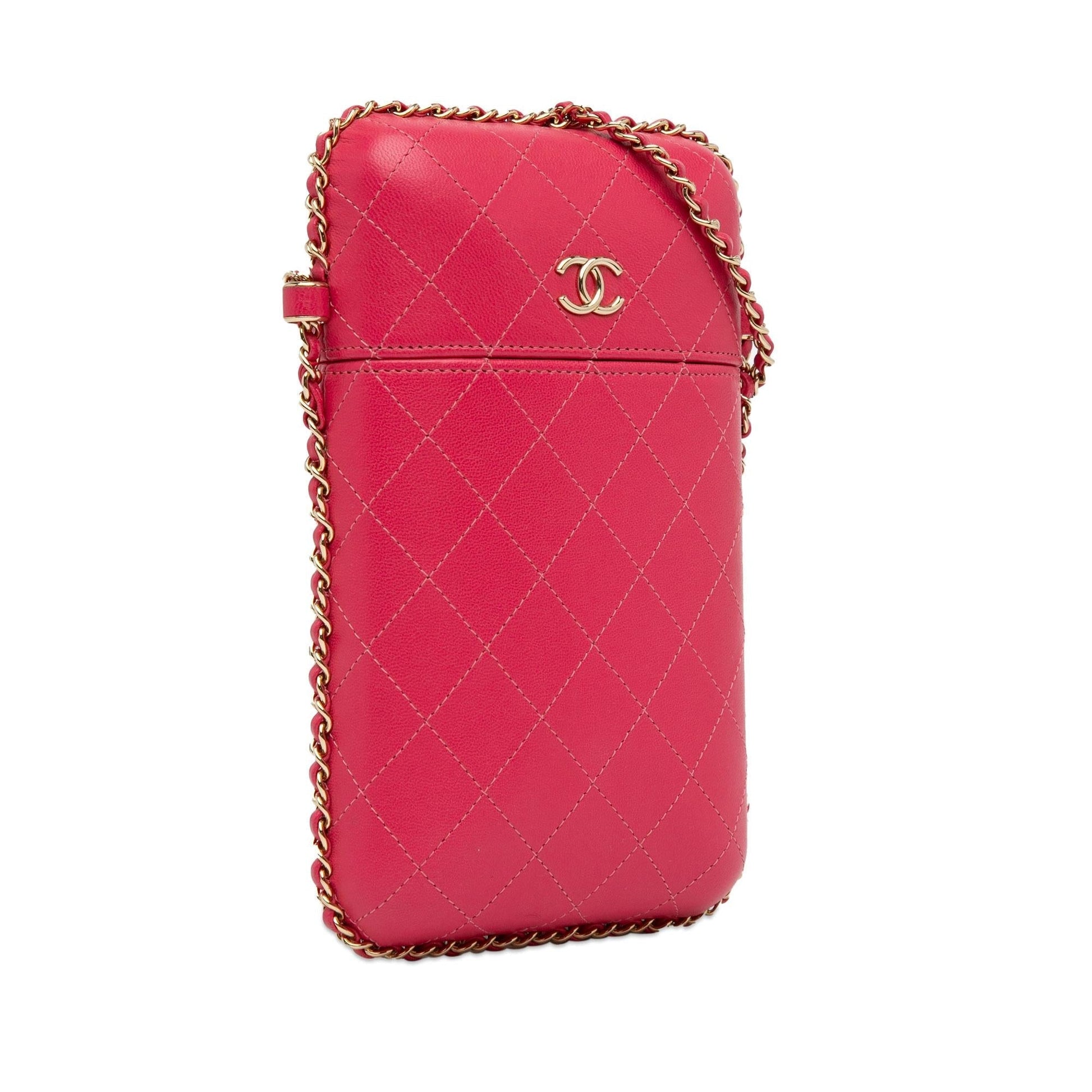 Chanel CC Quilted Calfskin Around Phone Holder Handbag