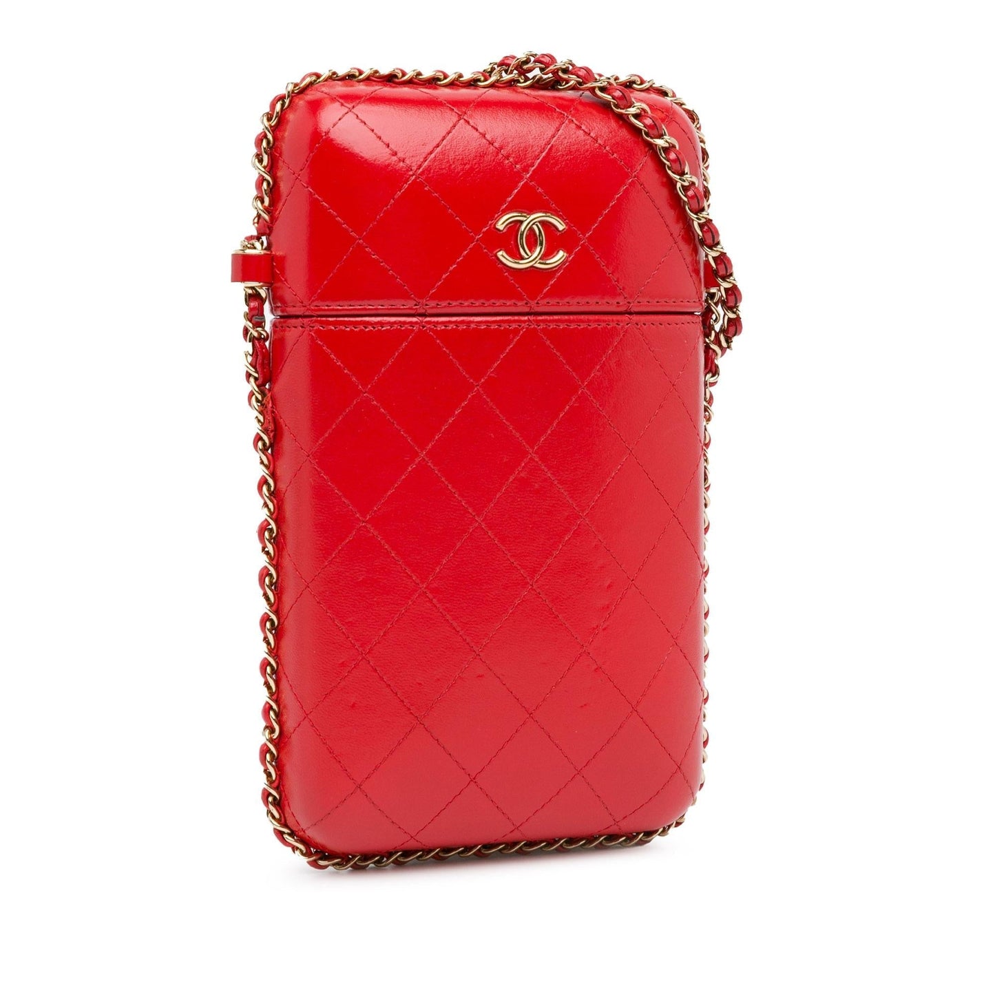 Chanel CC Quilted Calfskin Around Phone Holder Handbag Shg T9R9Nm