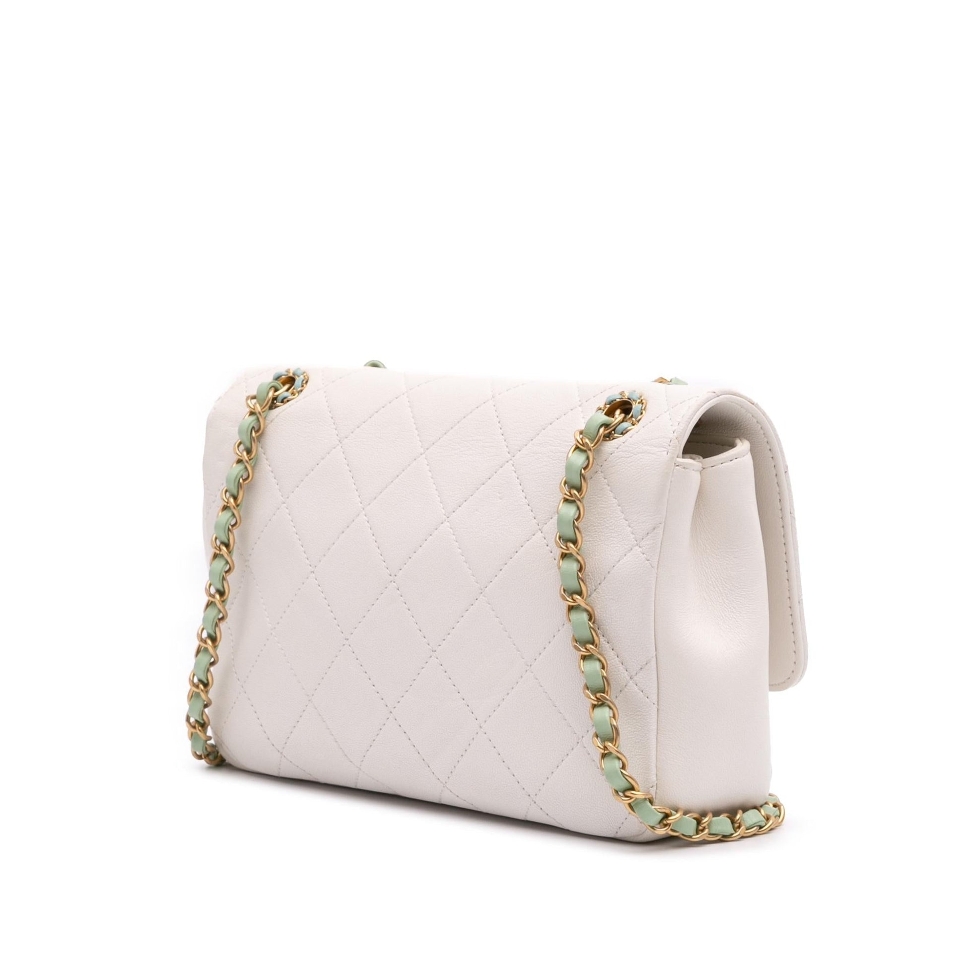 Chanel CC Quilted Calfskin Single Flap Handbag Flap 1