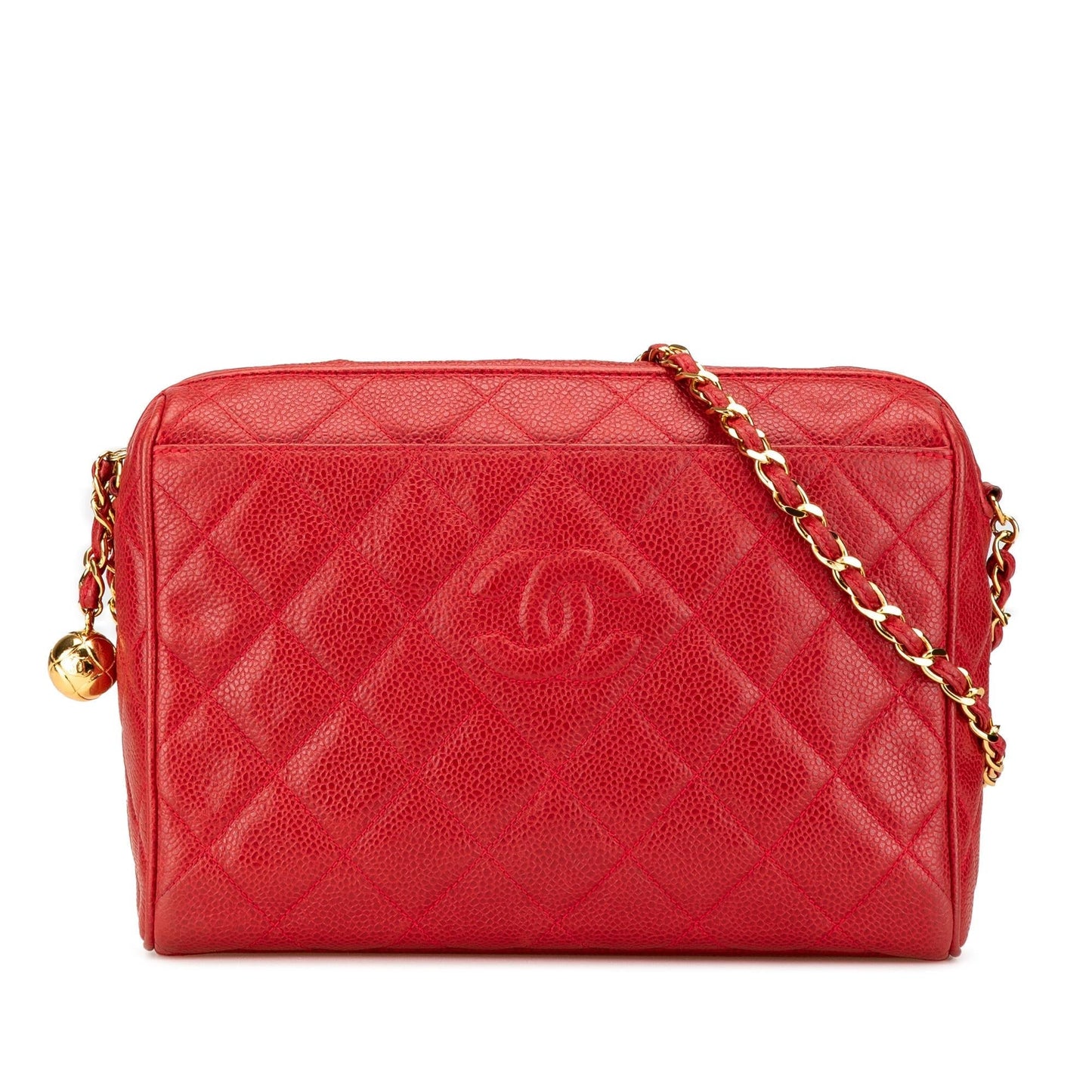 Chanel CC Quilted Caviar Camera Crossbody Bag