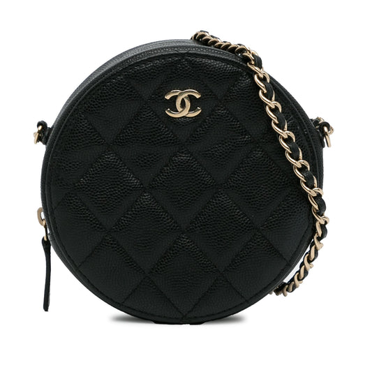 Chanel CC Quilted Caviar Round SHG-Uqg8kK Clutch Bag