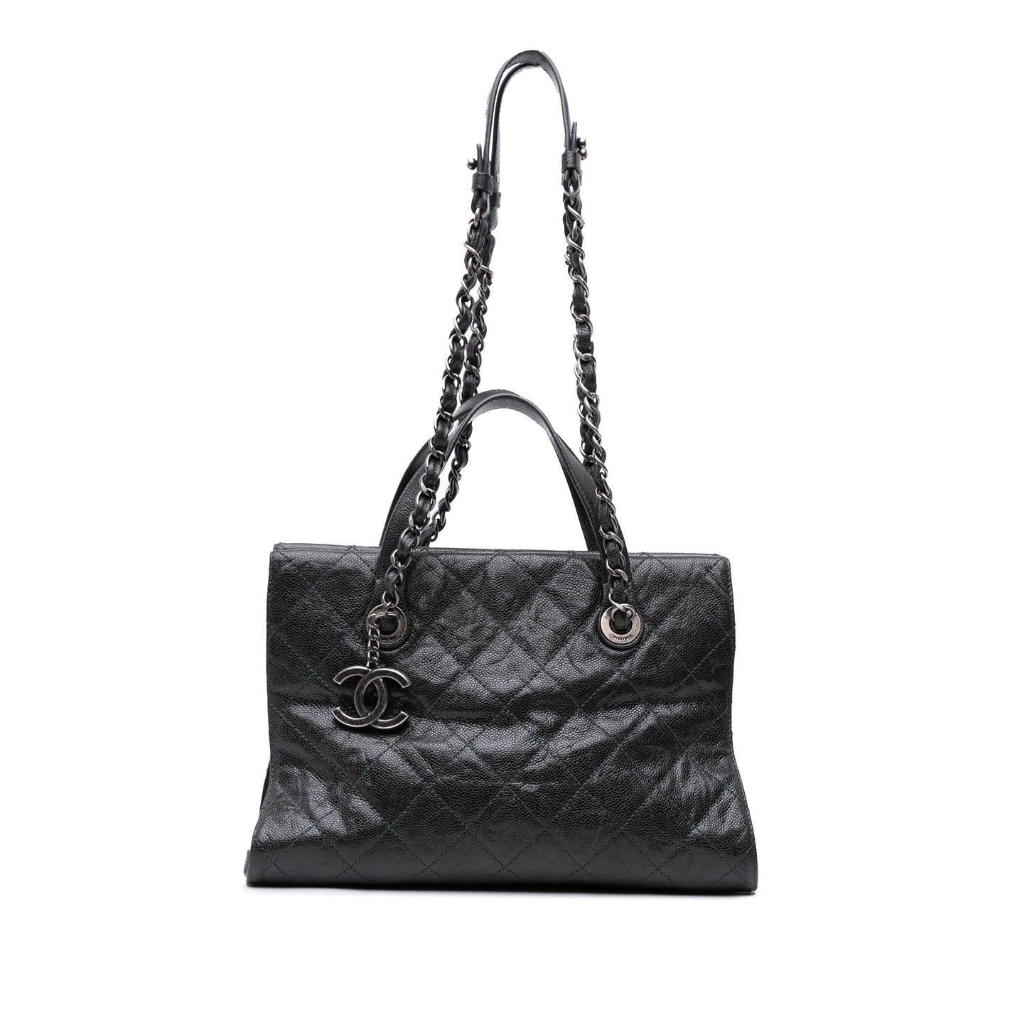 Chanel CC Quilted Crumpled Caviar Crave Tote Bag