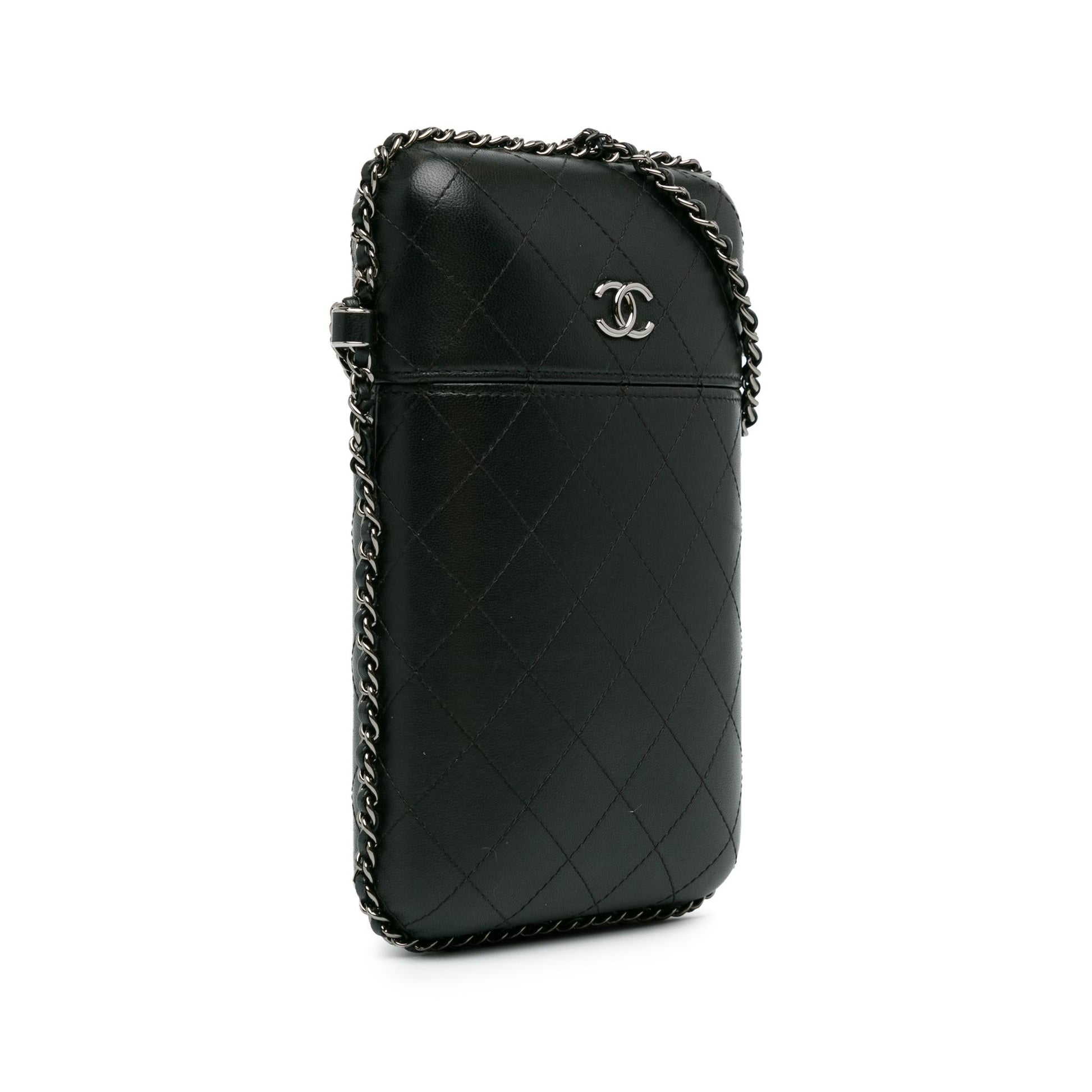 Chanel CC Quilted Lambskin Around Phone Holder Handbag