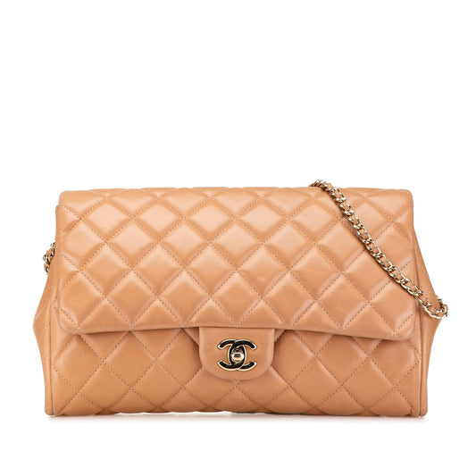 Chanel CC Quilted Lambskin Clutch Bag