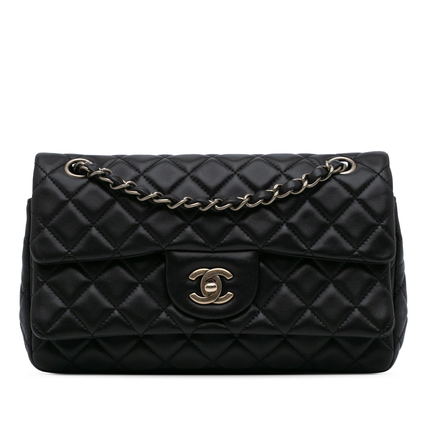 Chanel CC Quilted Lambskin Double Flap Handbag Flap 1