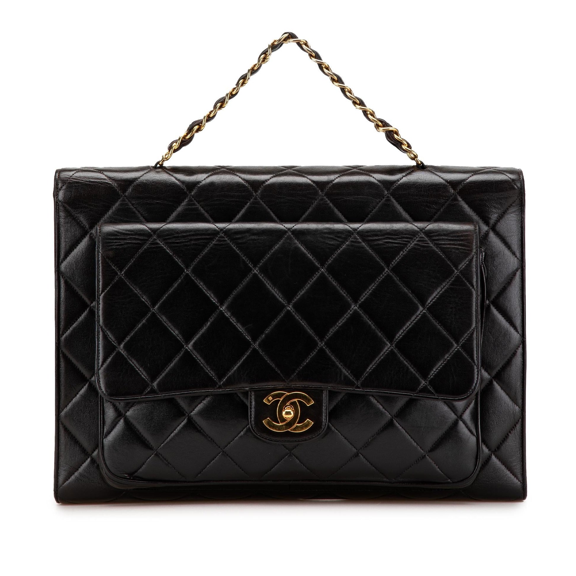 Chanel CC Quilted Lambskin Double Sided Flap Handbag