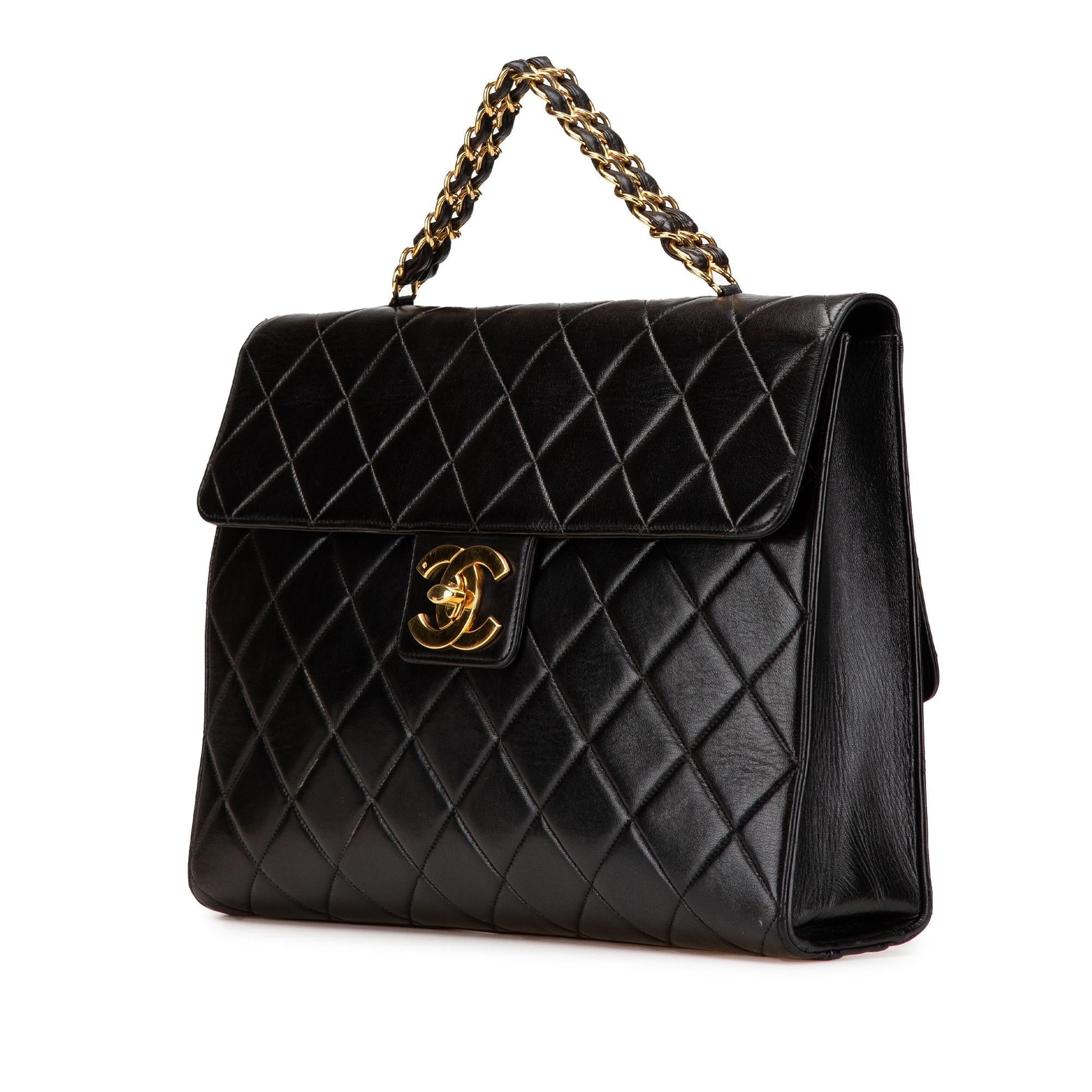 Chanel CC Quilted Lambskin Double Sided Flap Handbag Flap 1