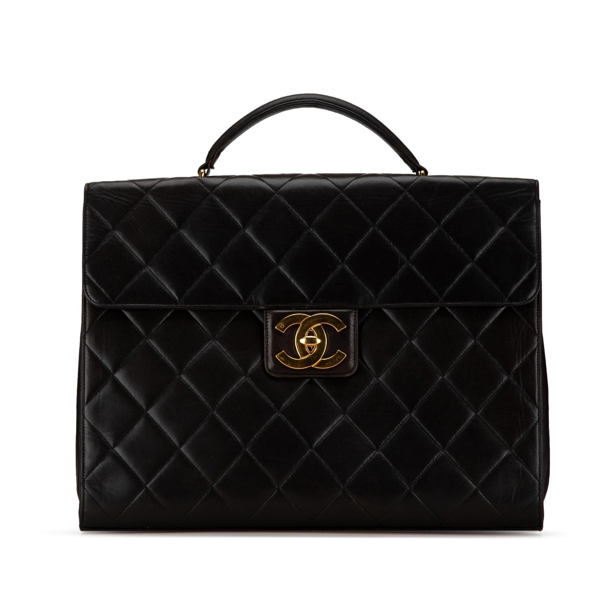 Chanel CC Quilted Lambskin Flap Briefcase SHG-C50FAl Handbag