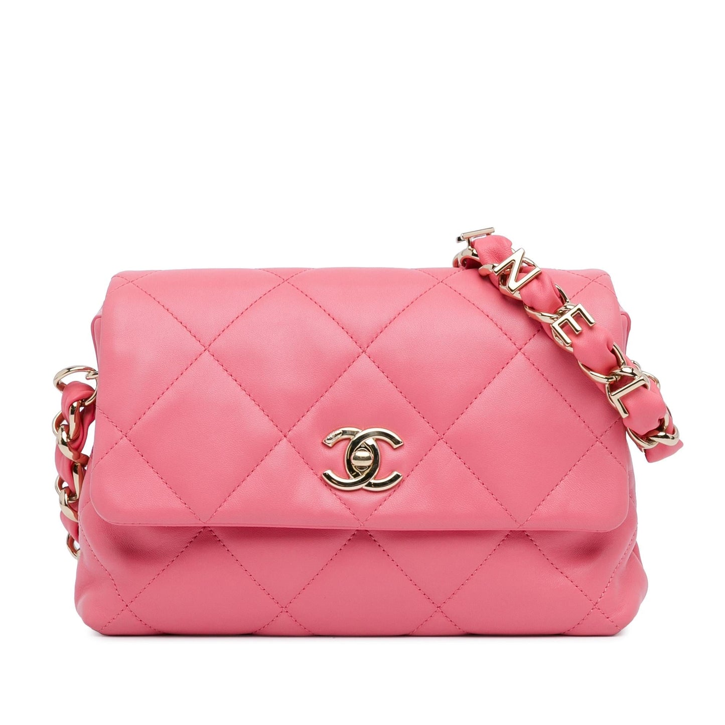 Chanel CC Lambskin Logo Chain Flap (SHG-Q5sy ) Denim Quilted Jewelry