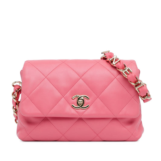 Chanel CC Lambskin Logo Chain Flap (SHG-Q5sy ) Denim Quilted Jewelry