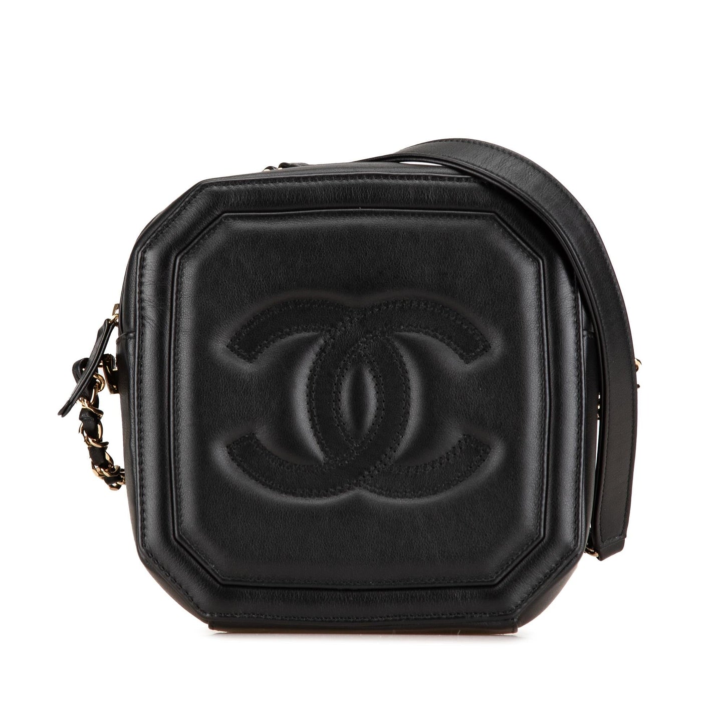 Chanel CC Quilted Lambskin Octagon Camera Handbag
