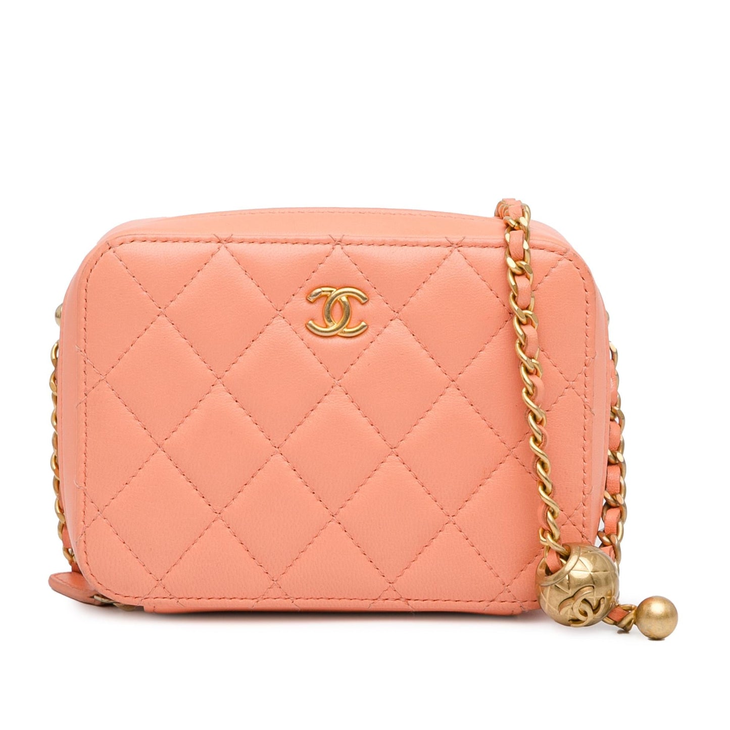Chanel CC Quilted Lambskin Pearl Crush Camera Crossbody Bag