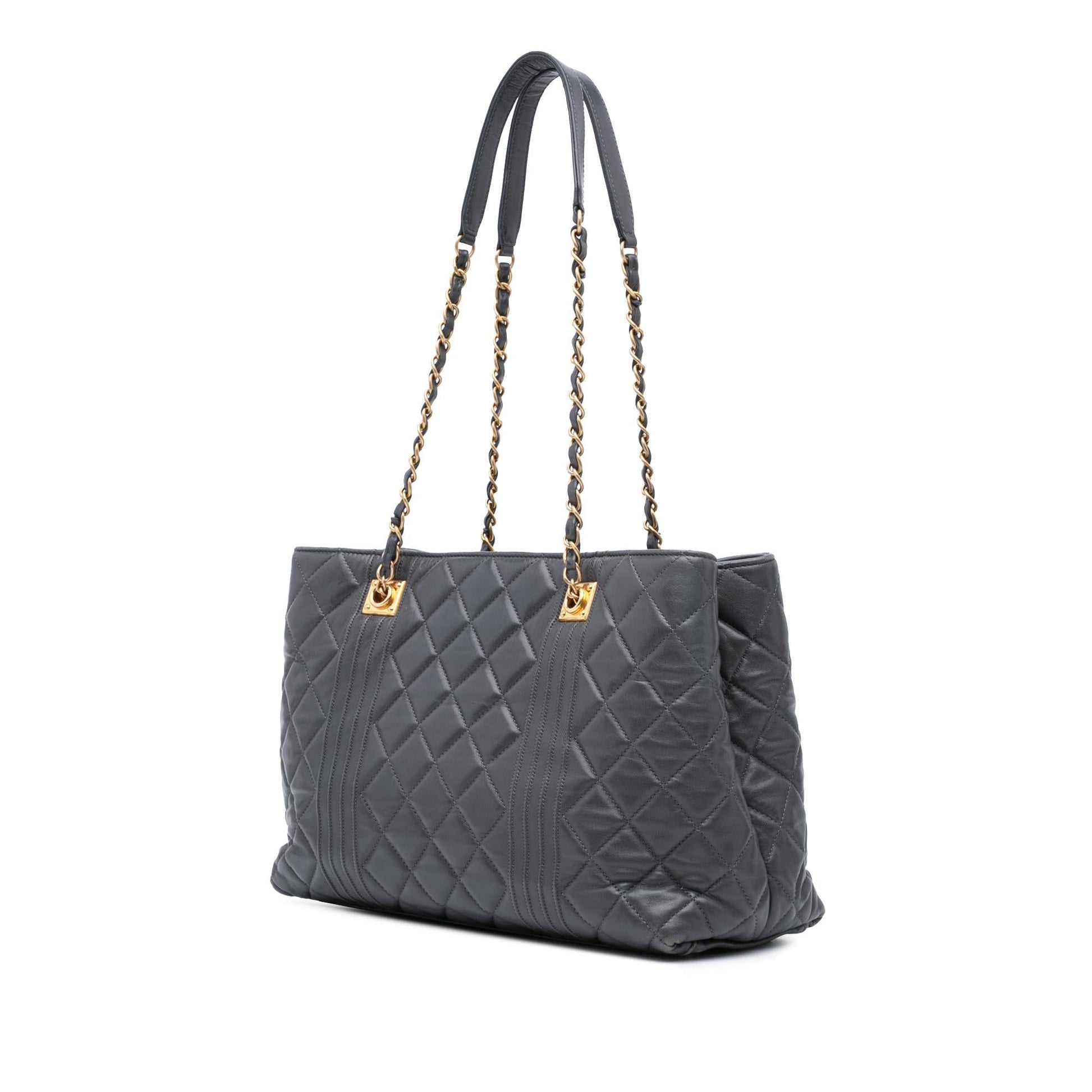 Chanel CC Quilted Lambskin Pin Tuck Tote Bag Tote 1