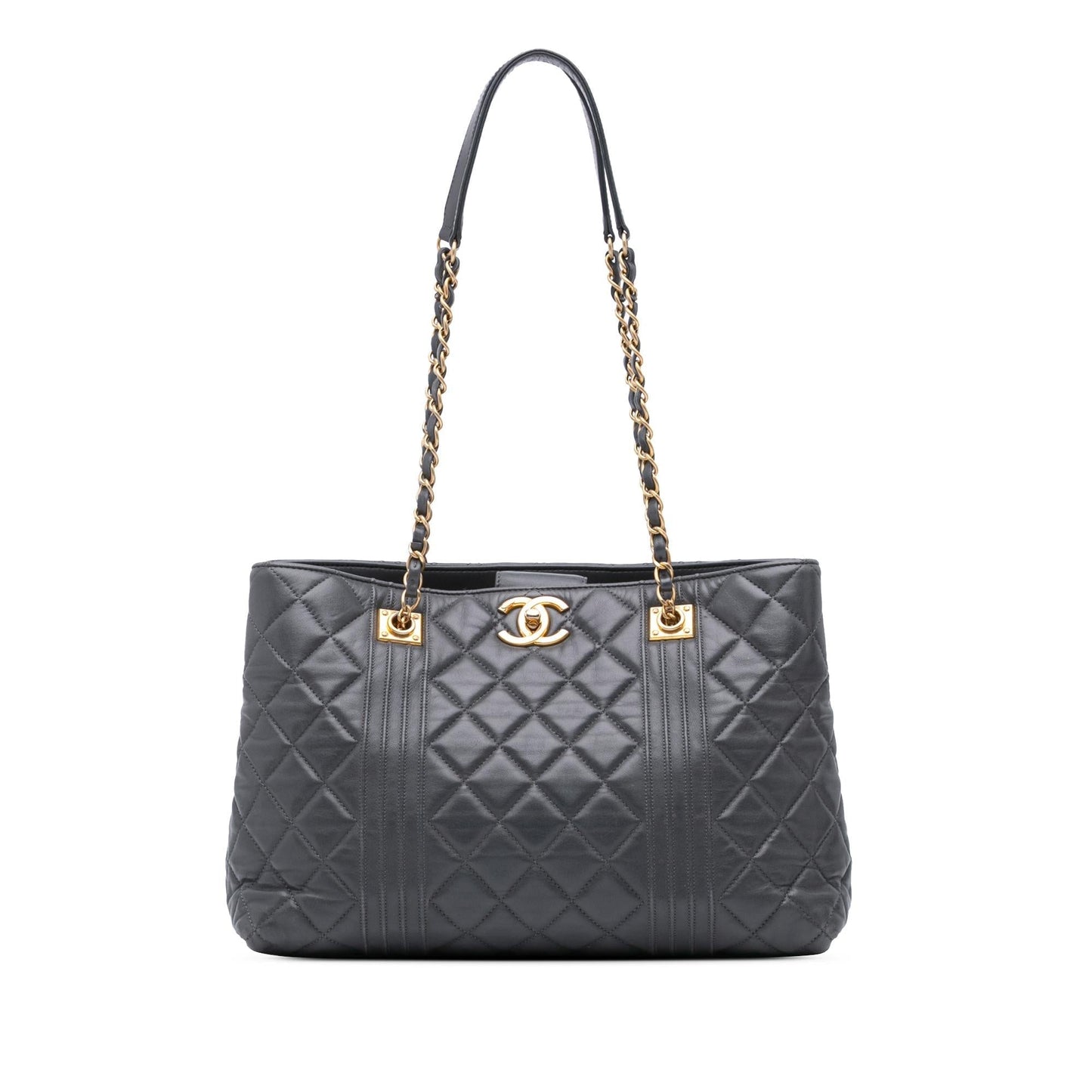 Chanel CC Quilted Lambskin Pin Tuck Tote Bag Tote 2