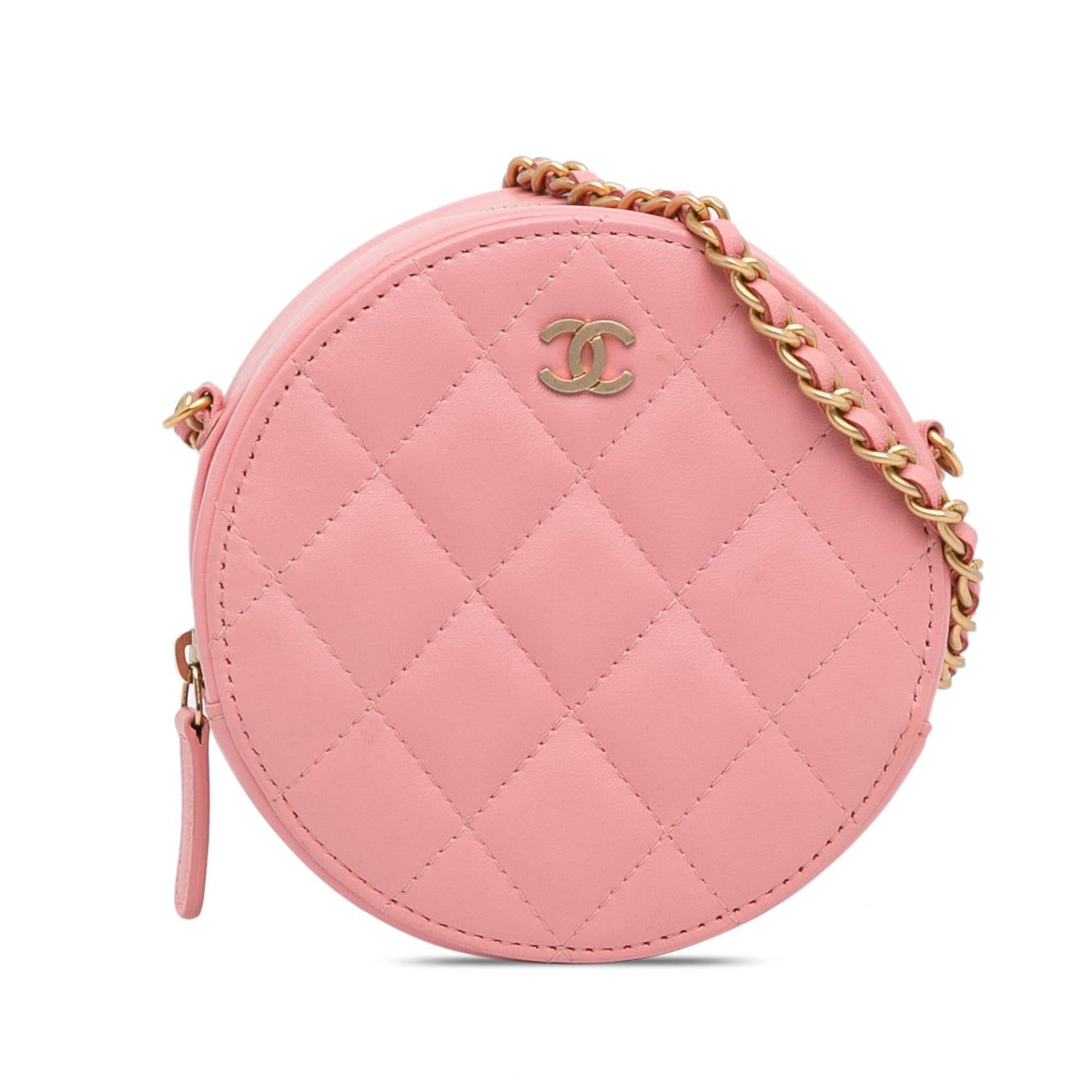 Chanel CC Quilted Lambskin Round SHG-pQfxfH Crossbody Bag