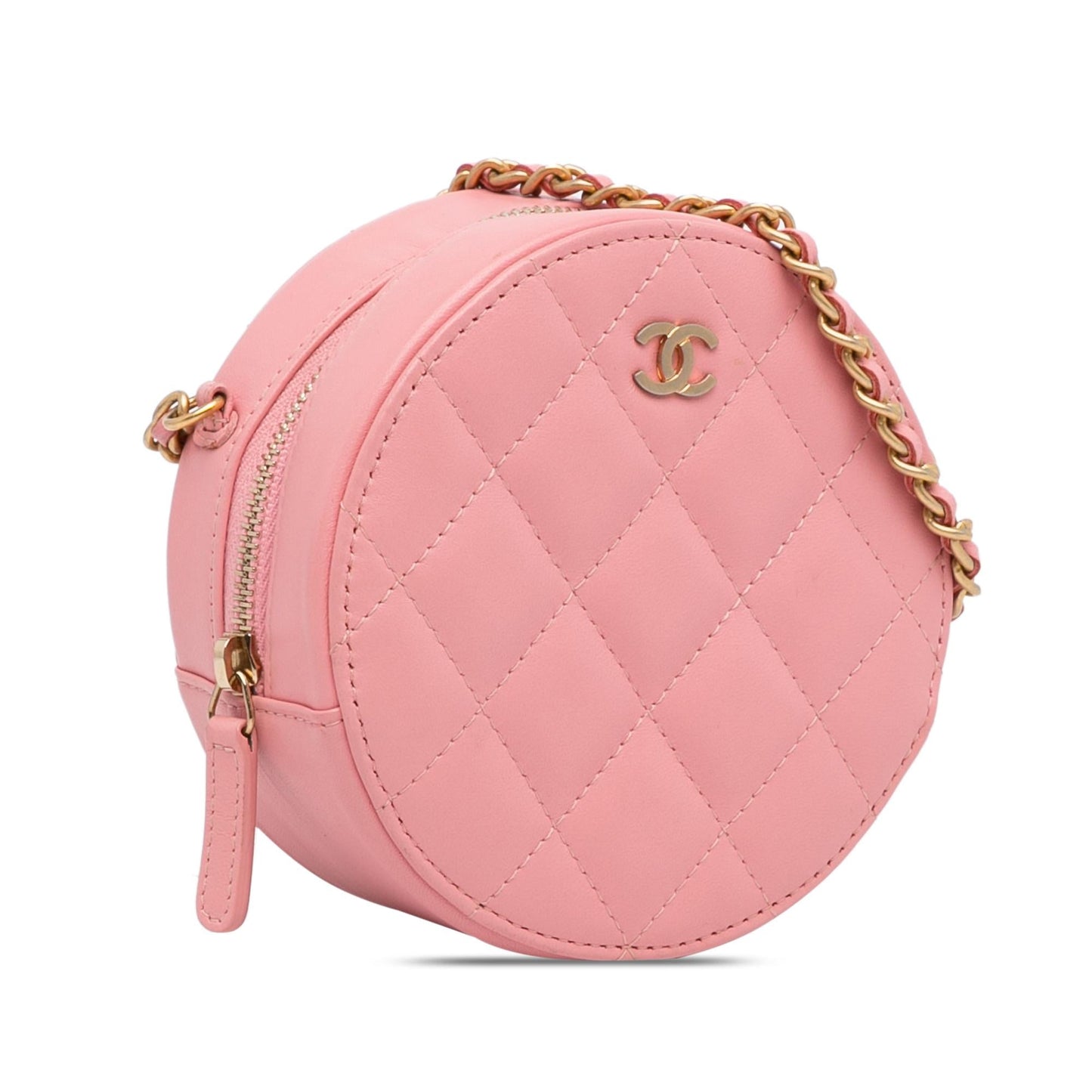 Chanel CC Quilted Lambskin Round SHG-pQfxfH Crossbody Bag