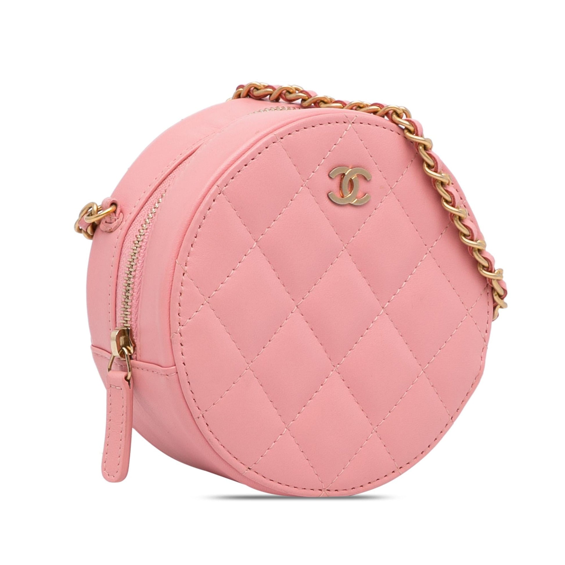 Chanel CC Quilted Lambskin Round SHG-pQfxfH Crossbody Bag