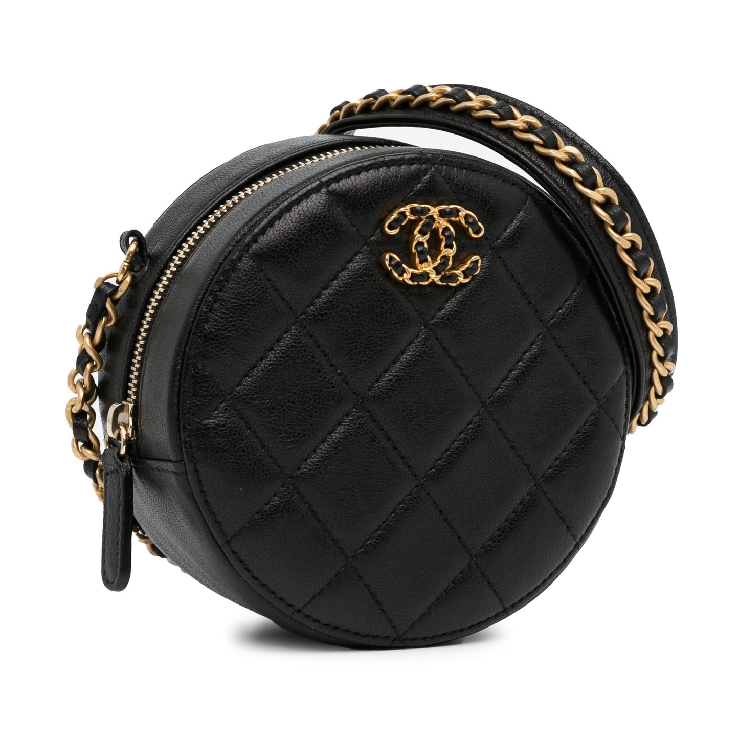 Chanel CC Quilted Lambskin Round SHG-33ZDhg Crossbody Bag
