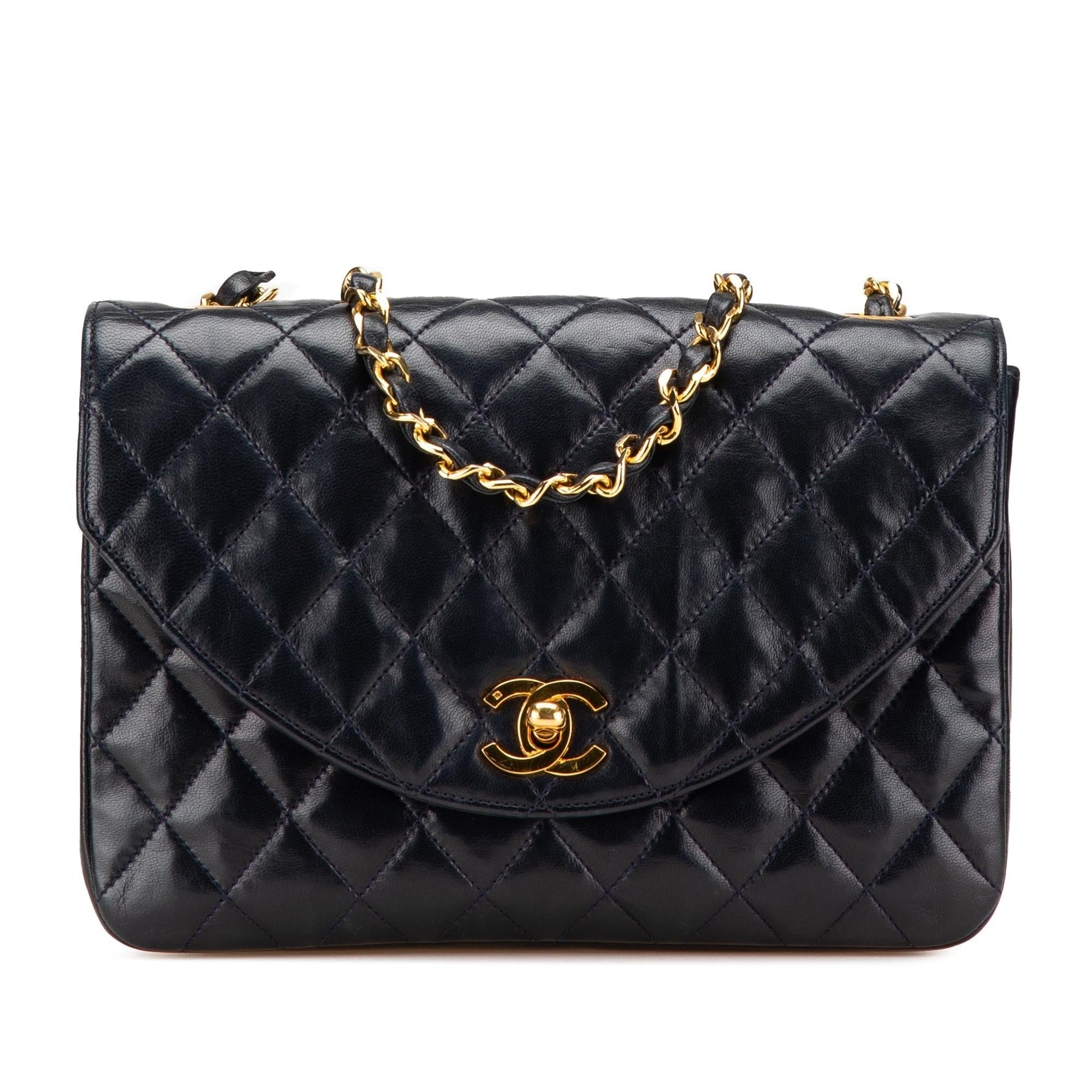 Chanel CC Quilted Lambskin Round Flap Handbag
