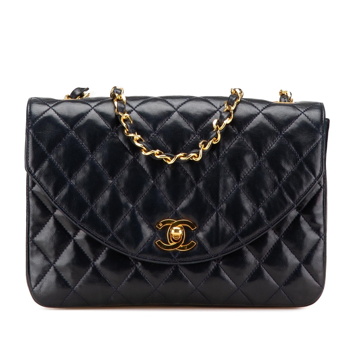 Chanel CC Quilted Lambskin Round Flap Handbag Flap 1