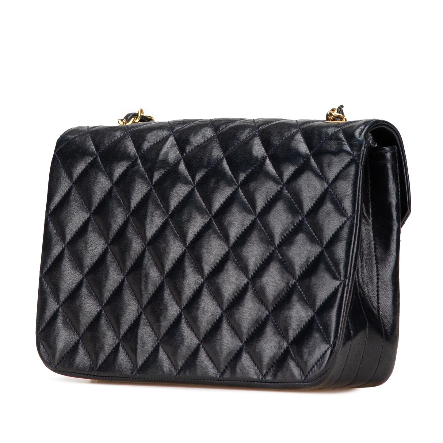 Chanel CC Quilted Lambskin Round Flap Handbag Flap 1