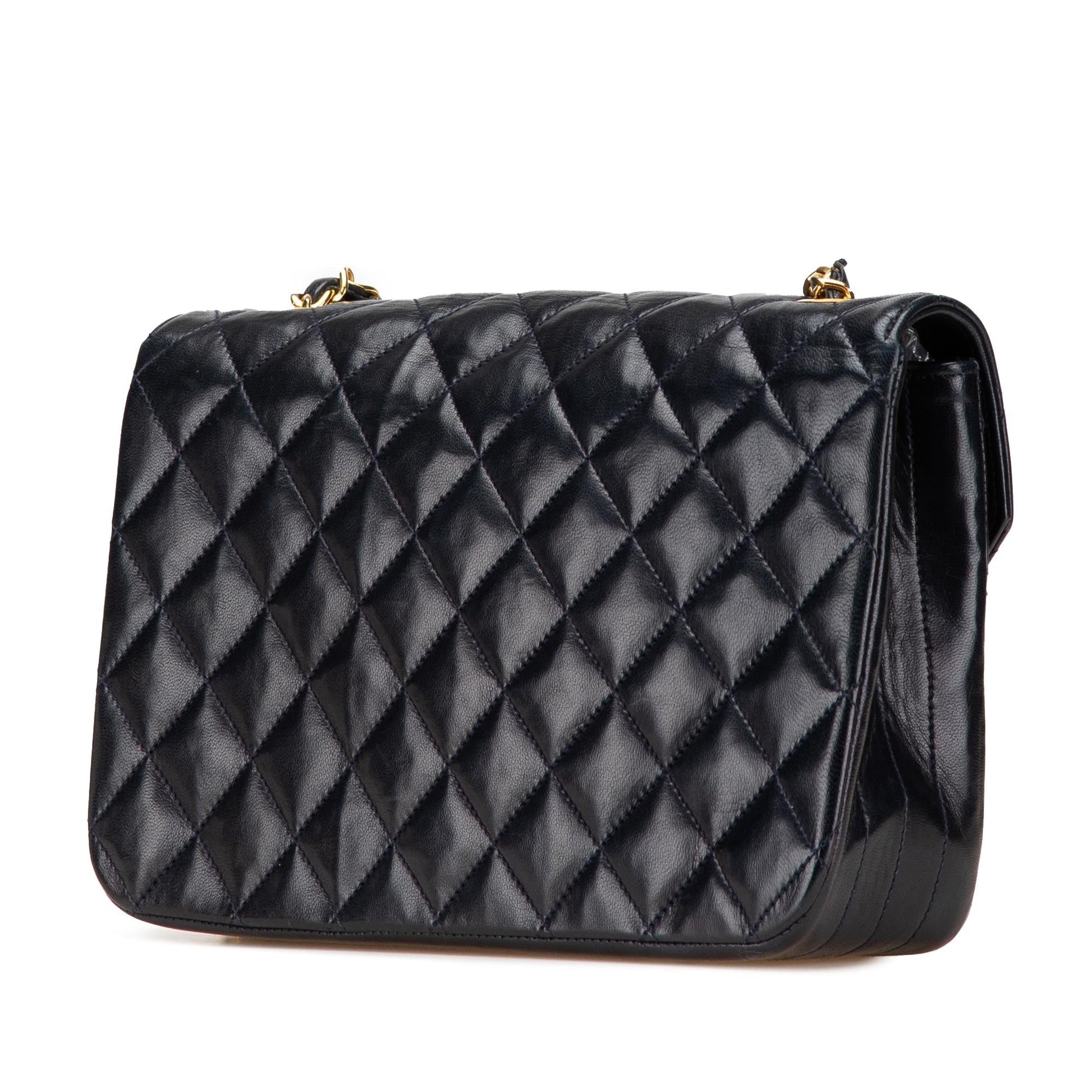 Chanel CC Quilted Lambskin Round Flap Handbag Flap 1