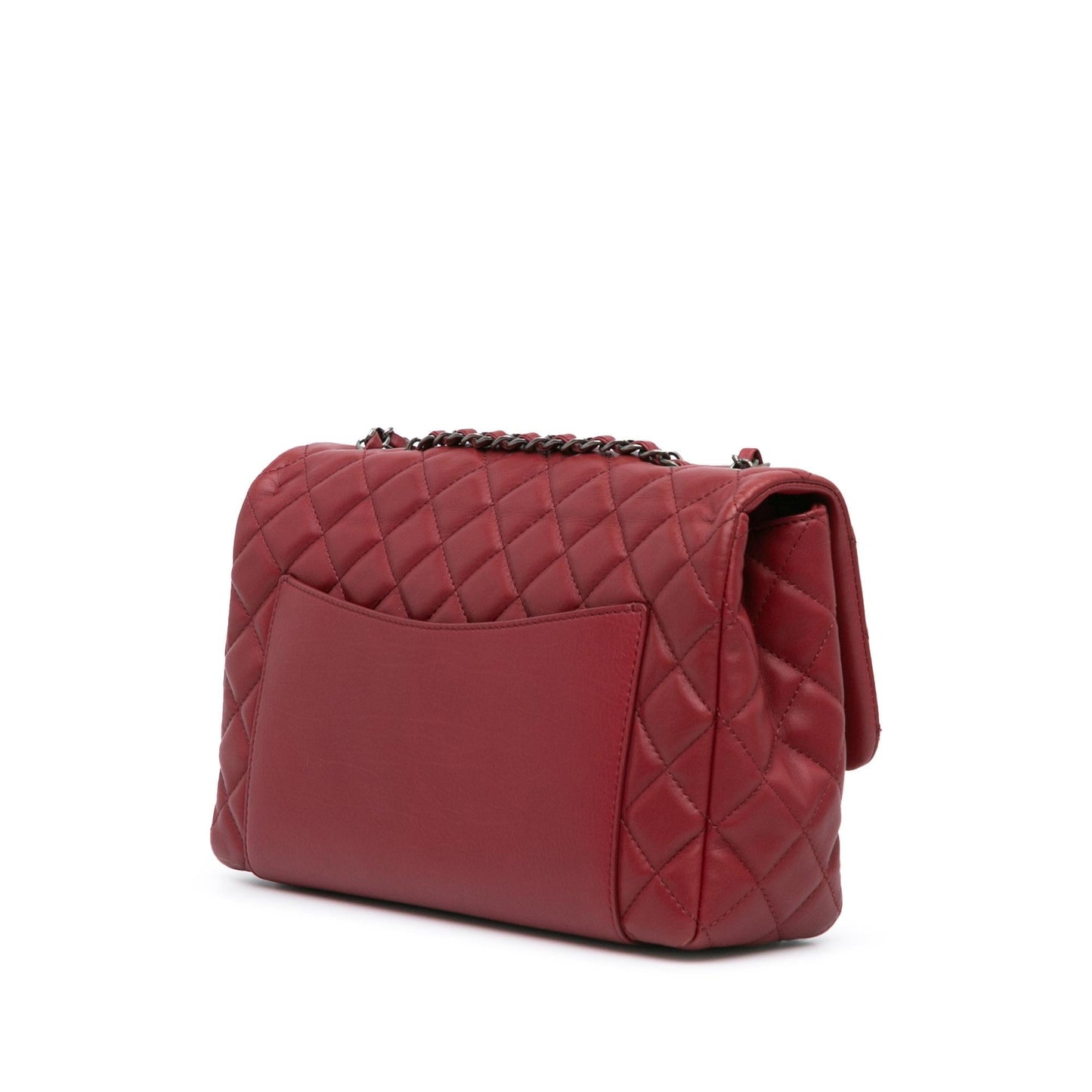 Chanel CC Quilted Lambskin Single Flap Handbag